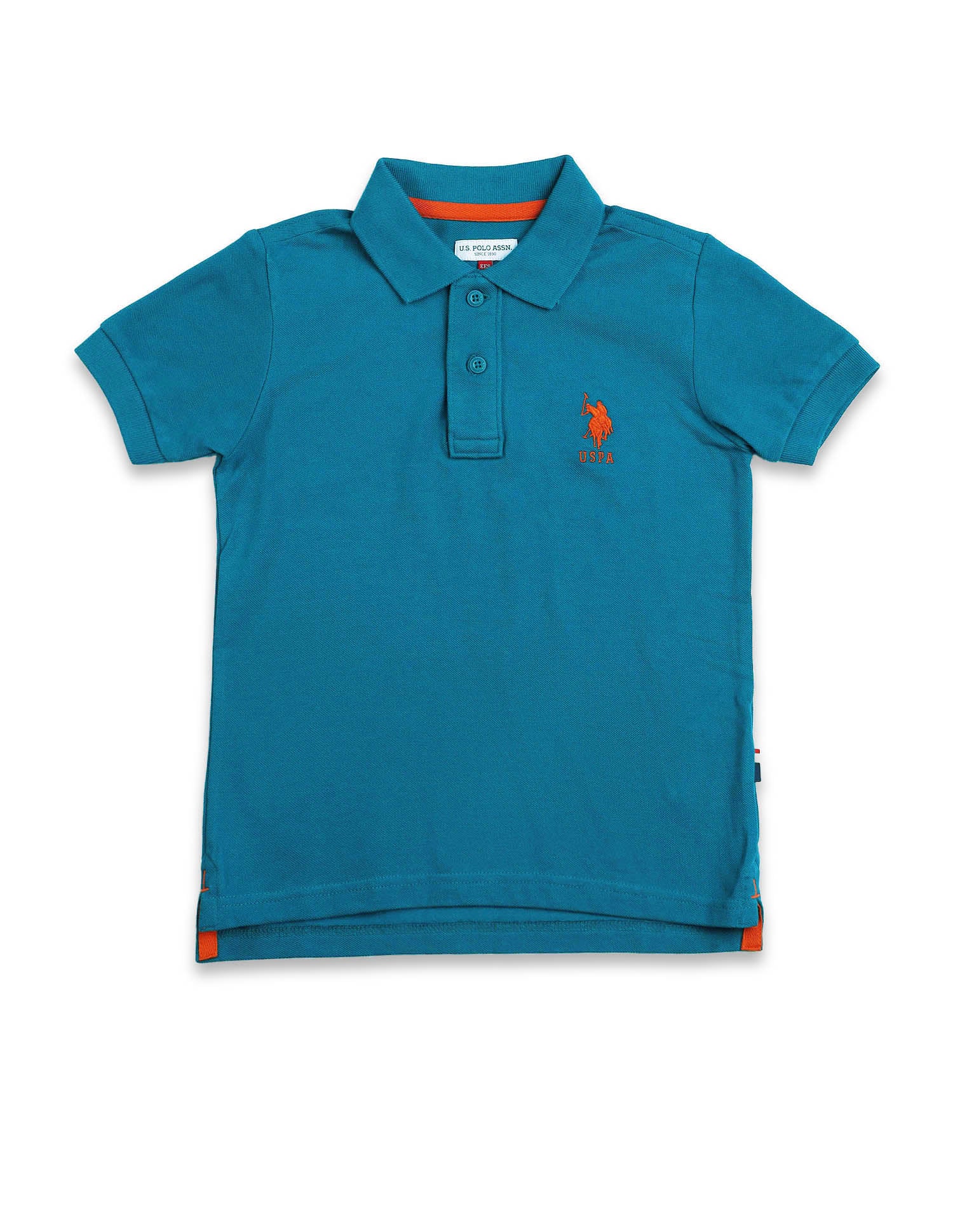 Boys Cotton Pique Polo Shirt Teal - U.S. POLO ASSN. | Large