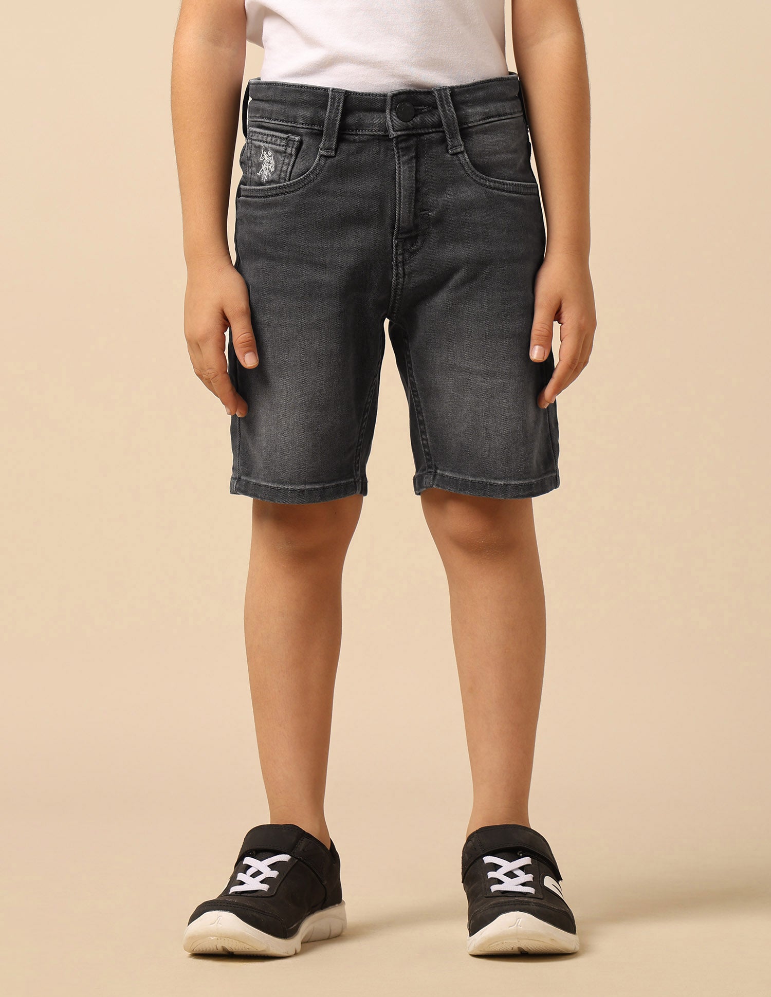 Boys Relaxed Fit Mid Rise Shorts Grey - U.S. POLO ASSN. | Large