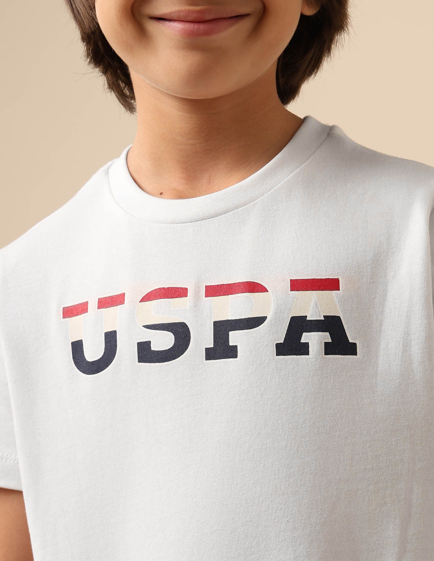 Boys Brand Printed Regular Fit T Shirt White - U.S. POLO ASSN. | Large