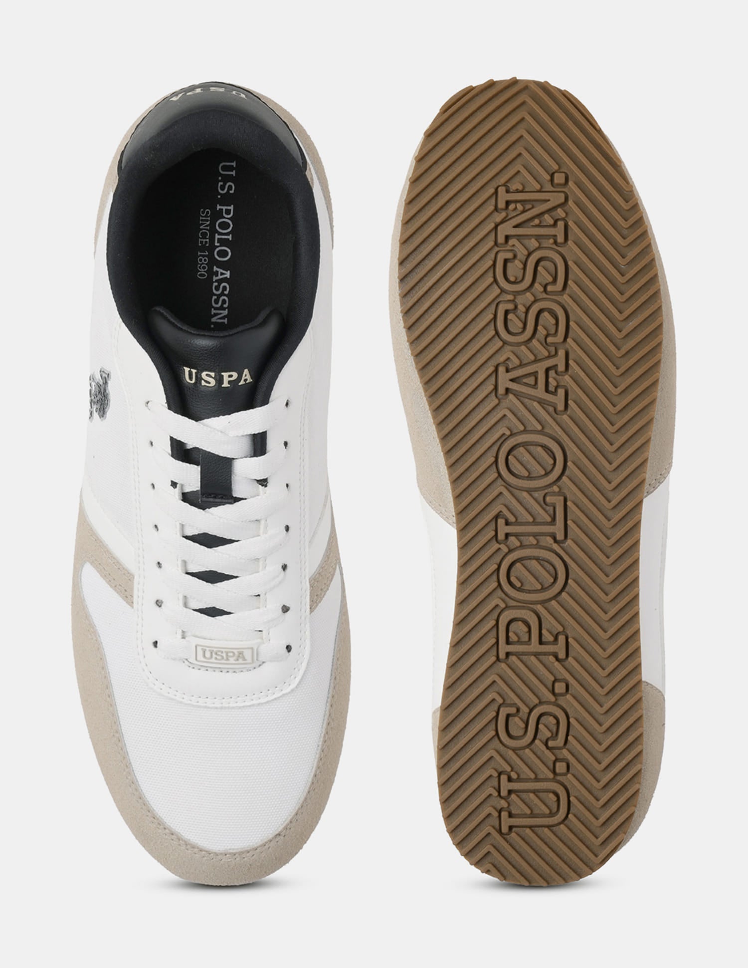 Clemt 4.0 Colourblocked Sneakers Beige - U.S. Polo Assn. India | Large
