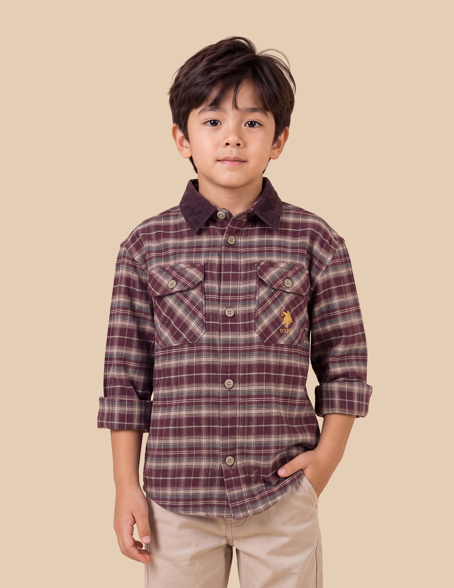 Plaid Checked Twill Shirt Brown - U.S. Polo Assn. India | Large