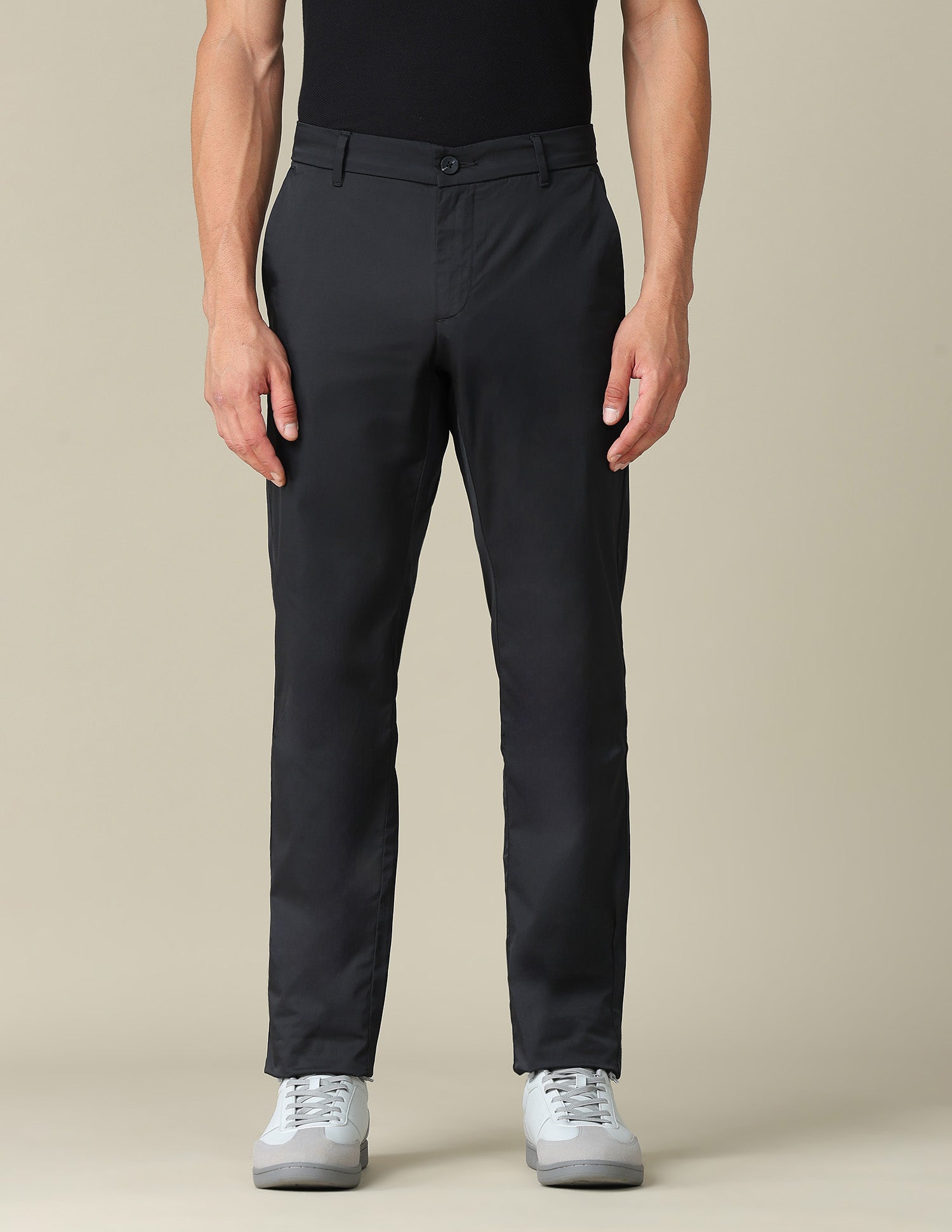 Solid Denver Slim Fit Trousers Black - U.S. POLO ASSN. | Large