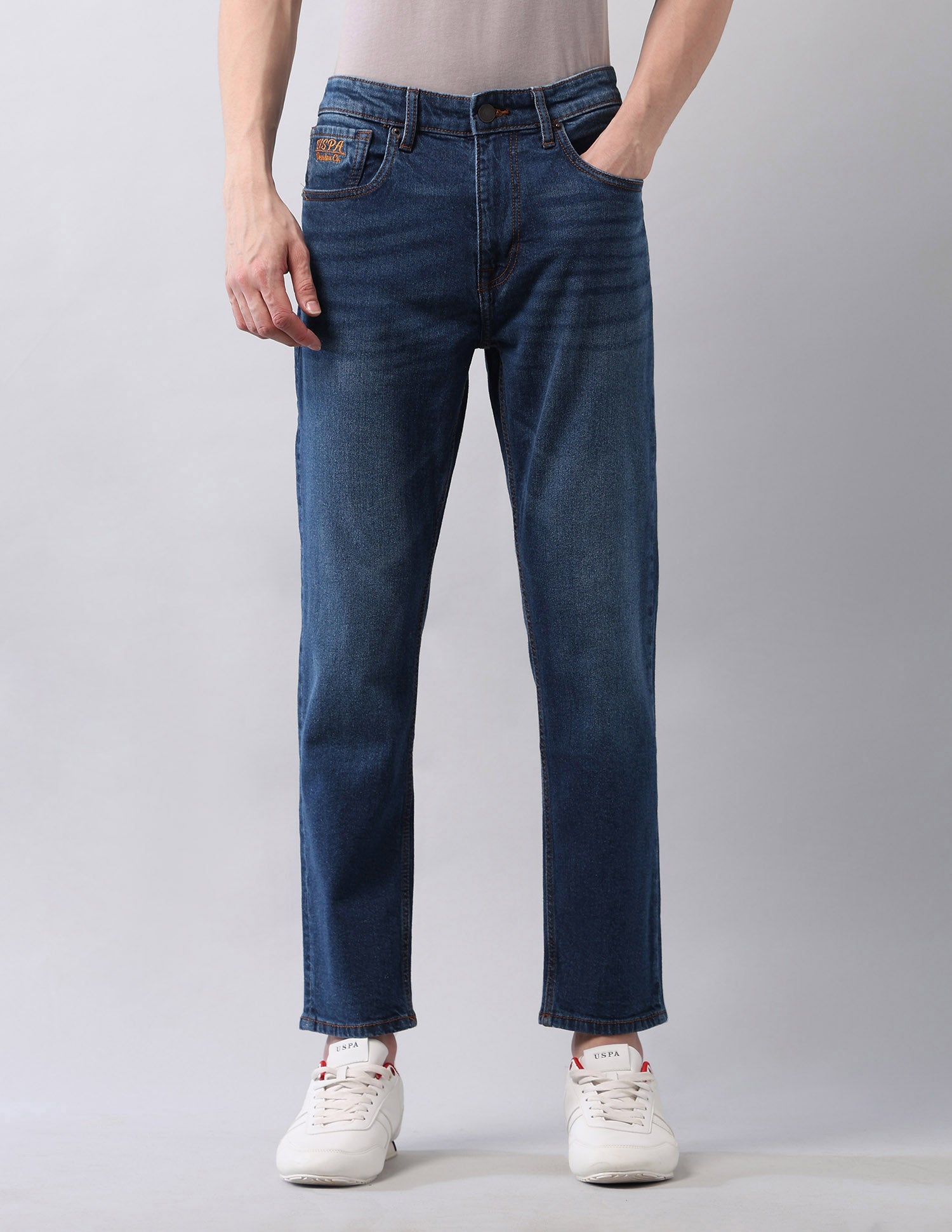 Cole Comfort Cropped Fit Blue Jeans Blue - U.S. POLO ASSN. | Large