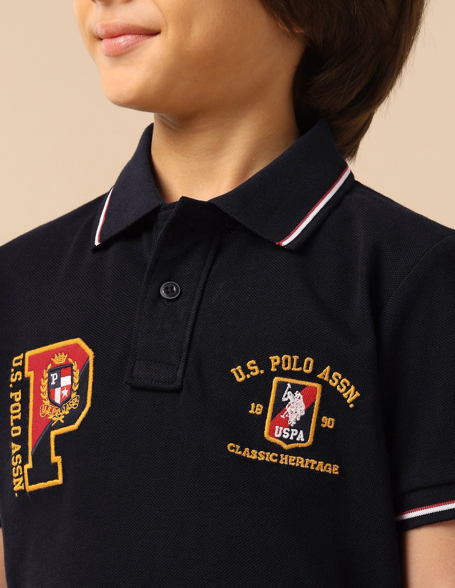 Boys Brand Embroidered Regular Fit Polo Shirt Navy - U.S. POLO ASSN. | Large