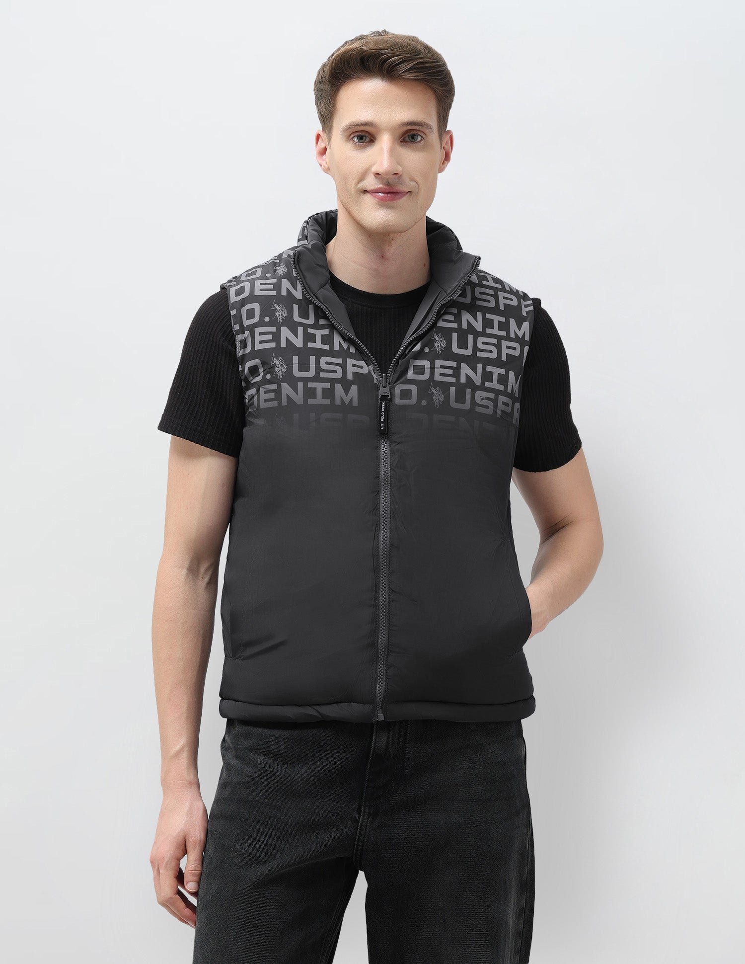 Reversible Regular Fit Puffer Jacket Grey - U.S. POLO ASSN. | Large