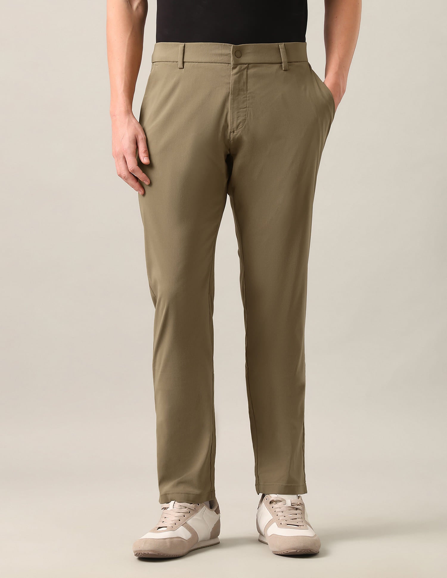 Austin Trim Regular Fit Mid Rise Trousers Brown - U.S. Polo Assn. India | Large