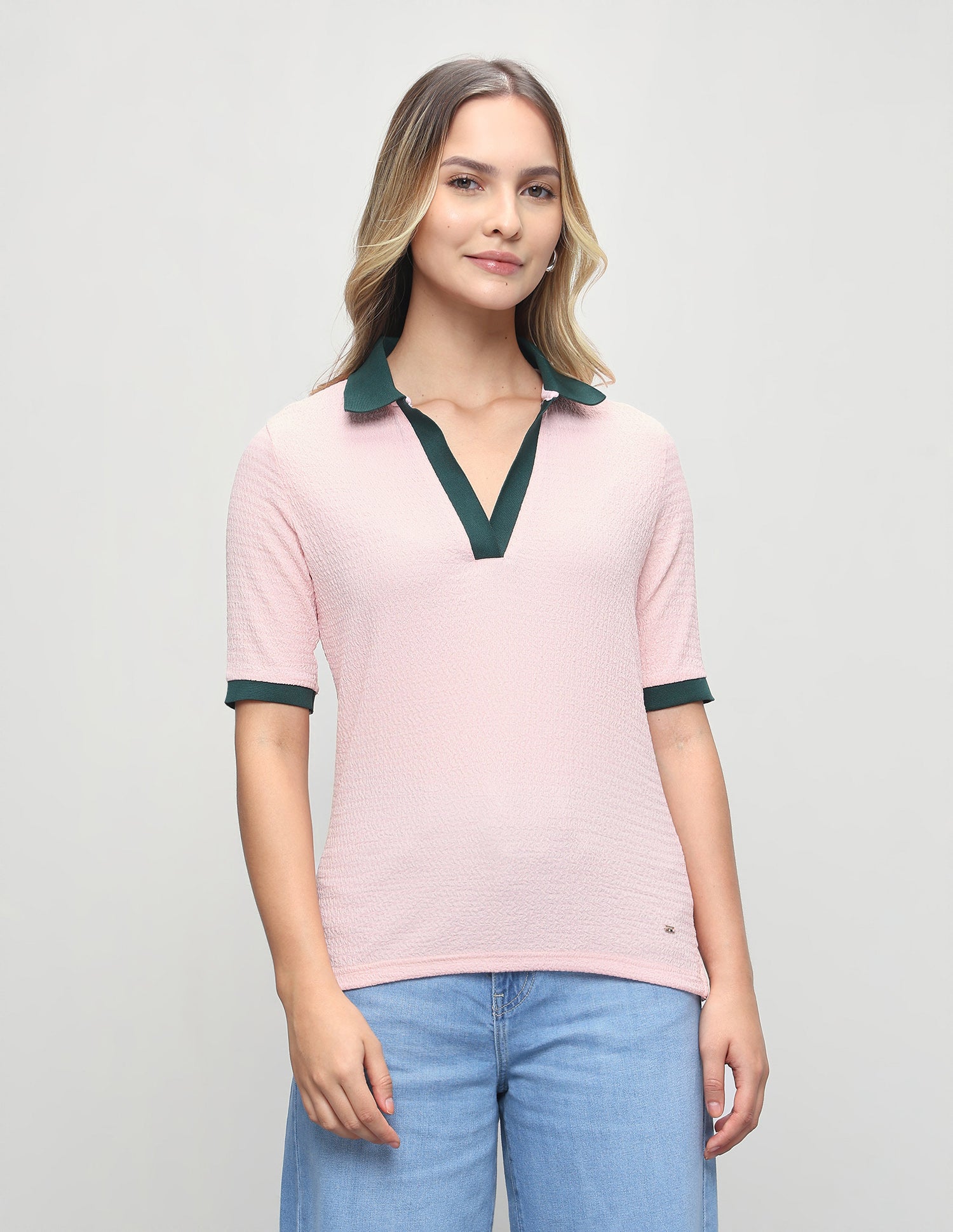 Textured Regular Fit Polo Shirt Light Pink - U.S. Polo Assn. India | Large