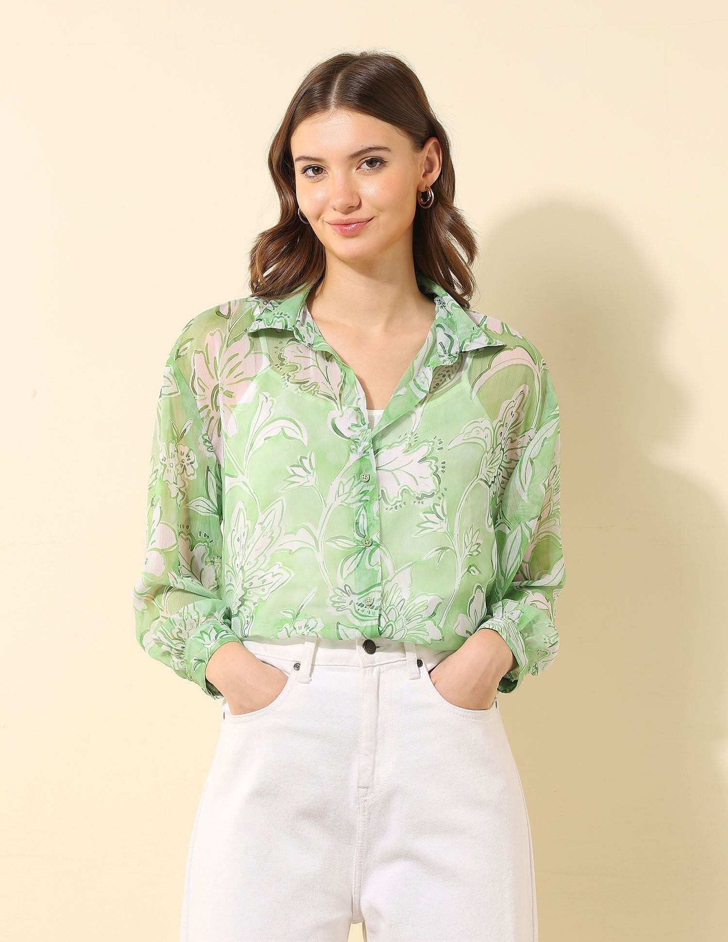 Relaxed Fit Chiffon Sheer Shirt Multi-colour - U.S. POLO ASSN. | Large