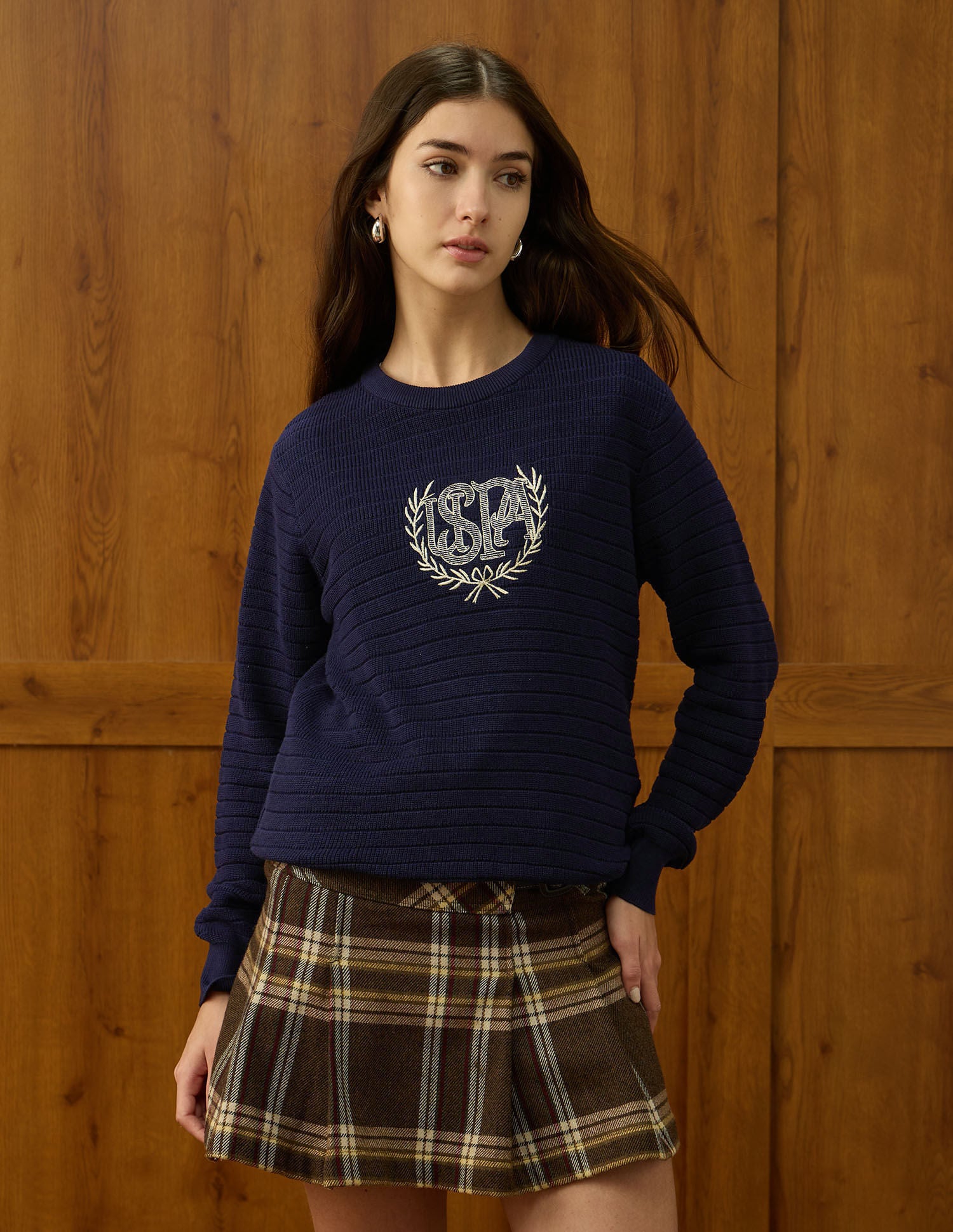 Appliqued Regular Fit Sweater Blue - U.S. POLO ASSN. | Large