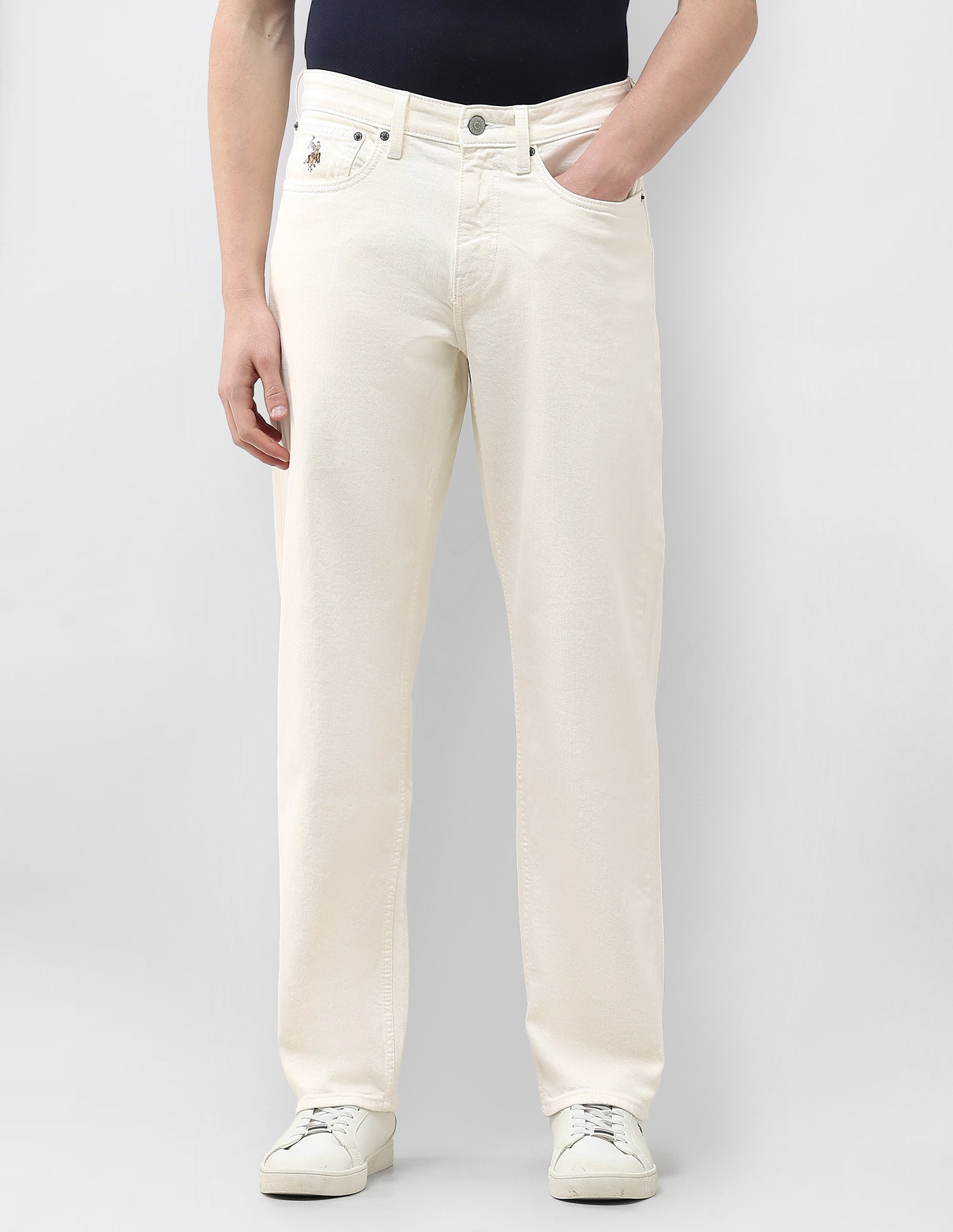 Shawn Relaxed Fit White Jeans Off White - U.S. Polo Assn. India | Large