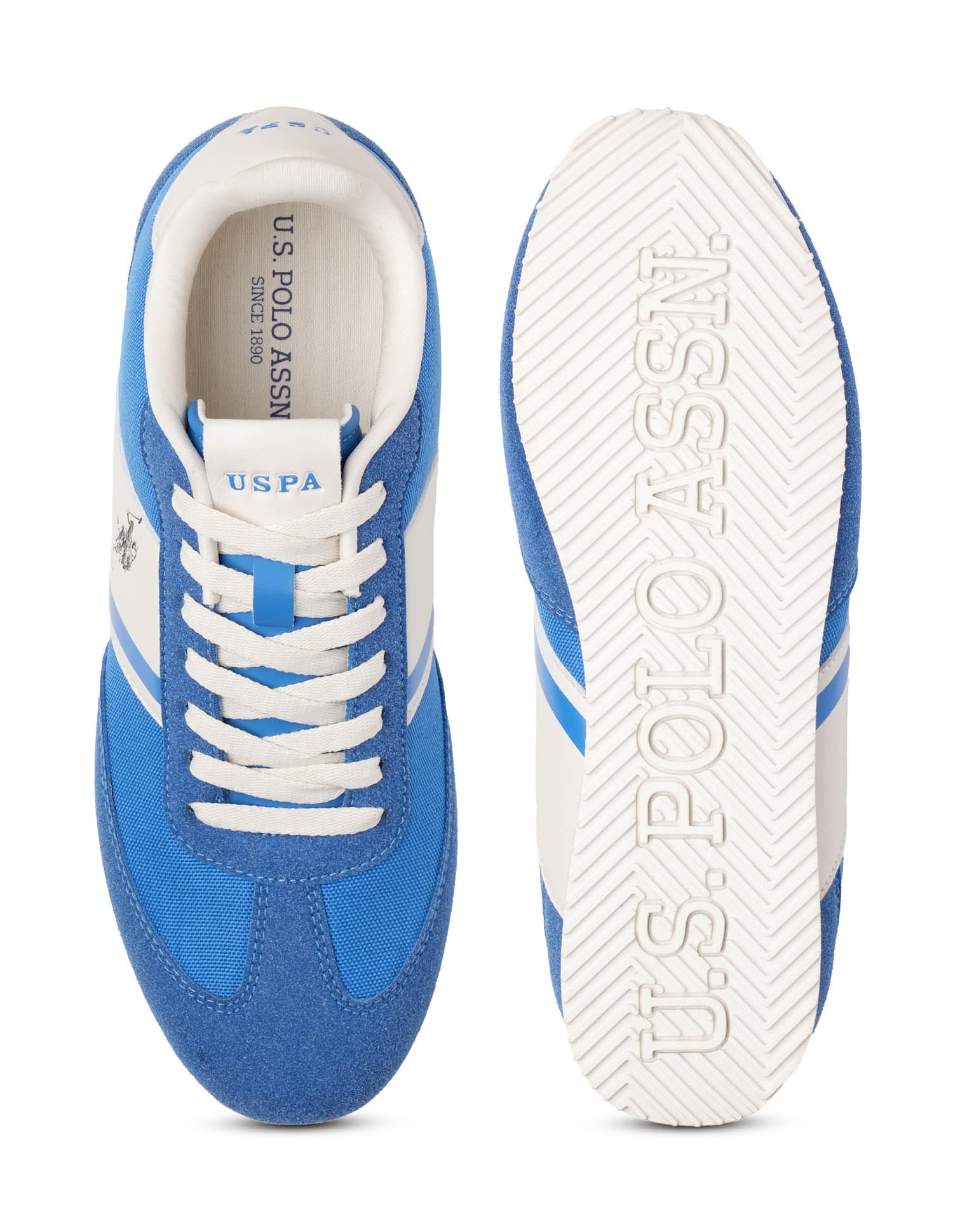 Men Vadler Suede Colourblocked Sneakers Blue - U.S. Polo Assn. India | Large