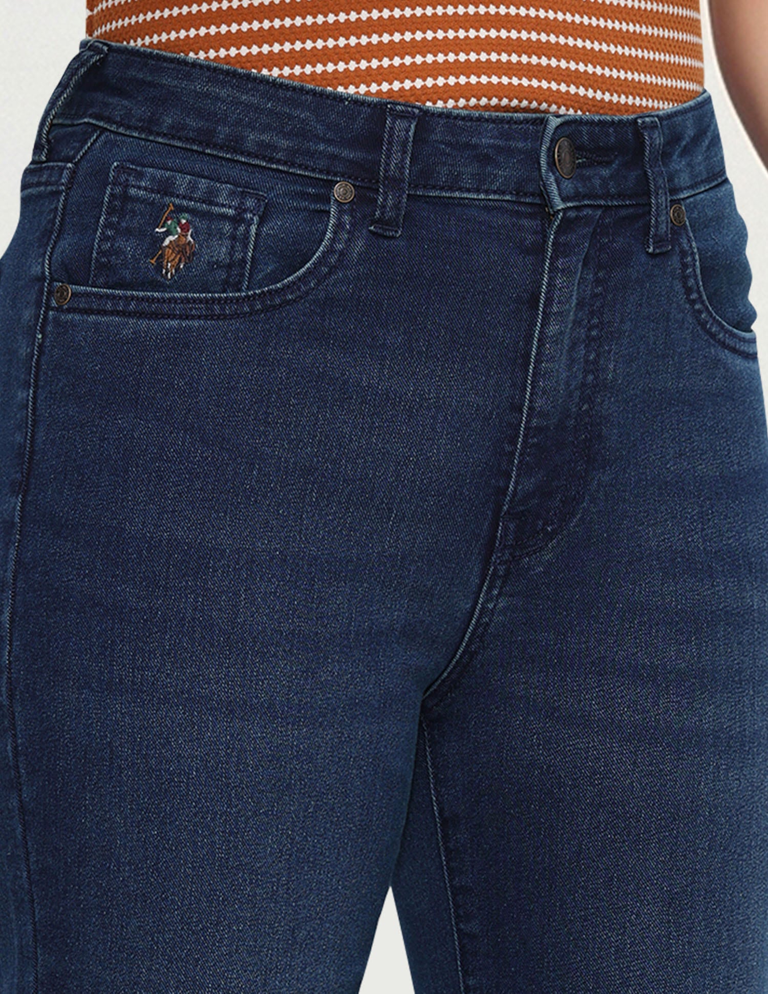 High Rise Flared Fit Jeans Blue - U.S. Polo Assn. India | Large