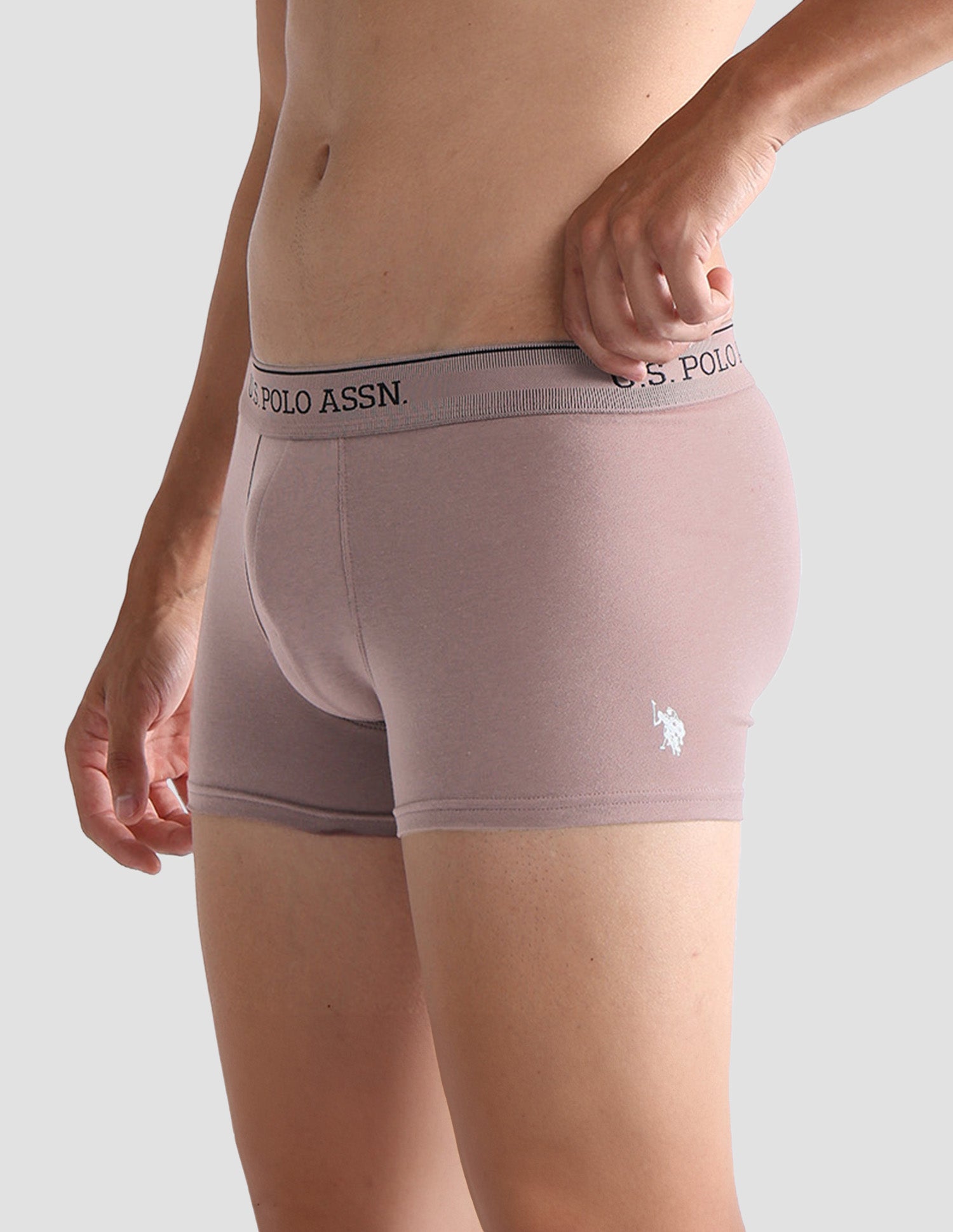 Mid Rise Solid OET15 Trunks - Pack Of 3 Oatmeal, Black and Antler - U.S. POLO ASSN. | Large