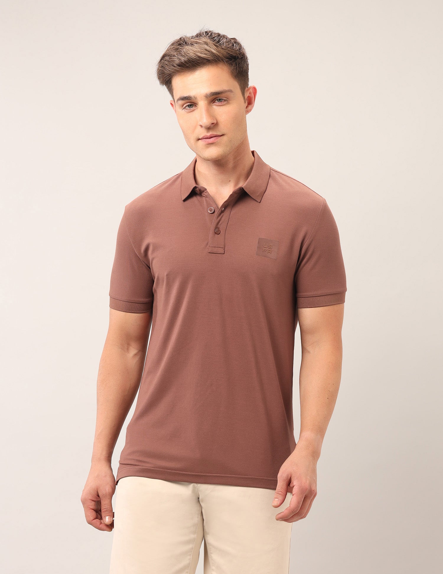Solid Muscle Fit Polo Shirt Rust - U.S. Polo Assn. India | Large