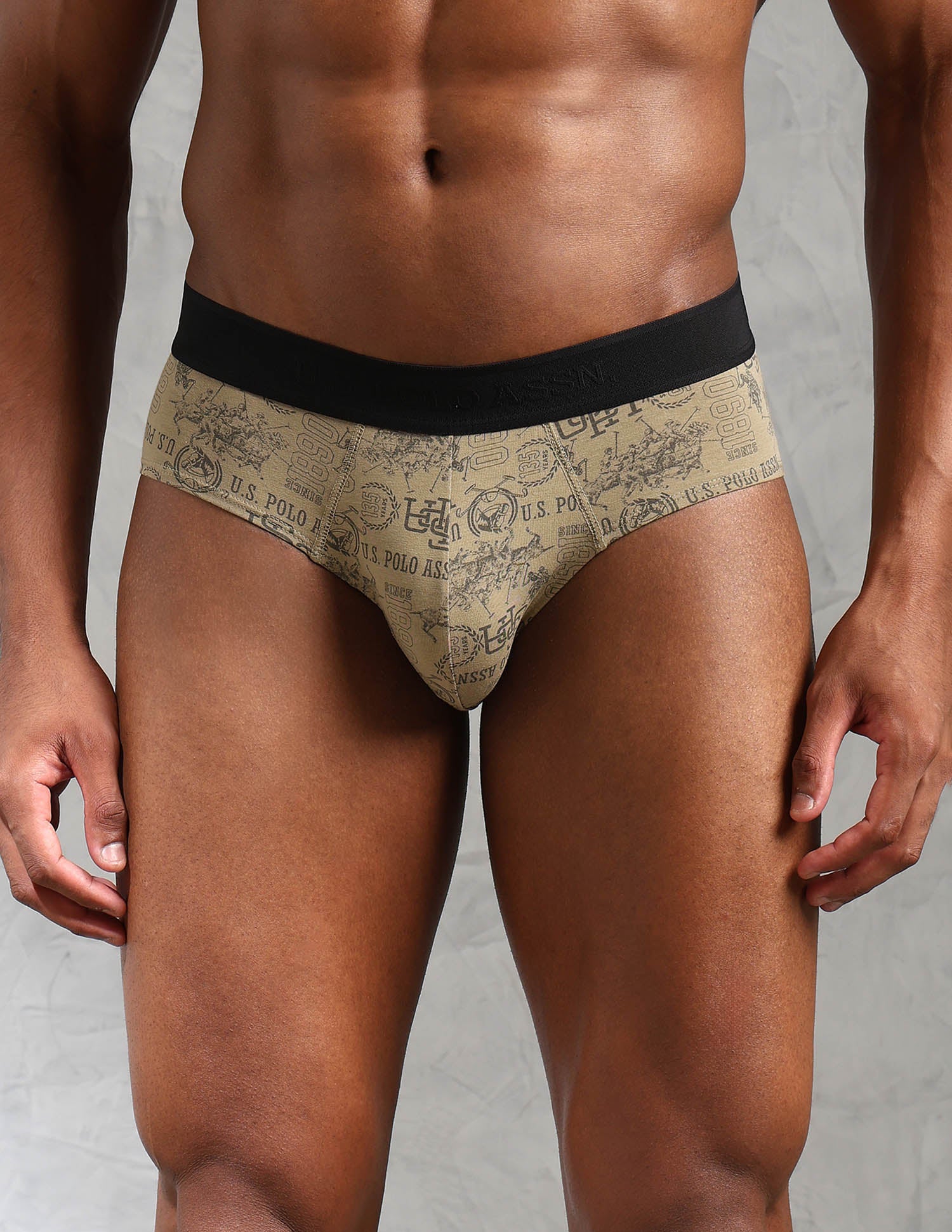 Low Rise Printed OEB16 Briefs - Pack Of 3 Black, Lemon Pepper and Picante - U.S. POLO ASSN. | Large