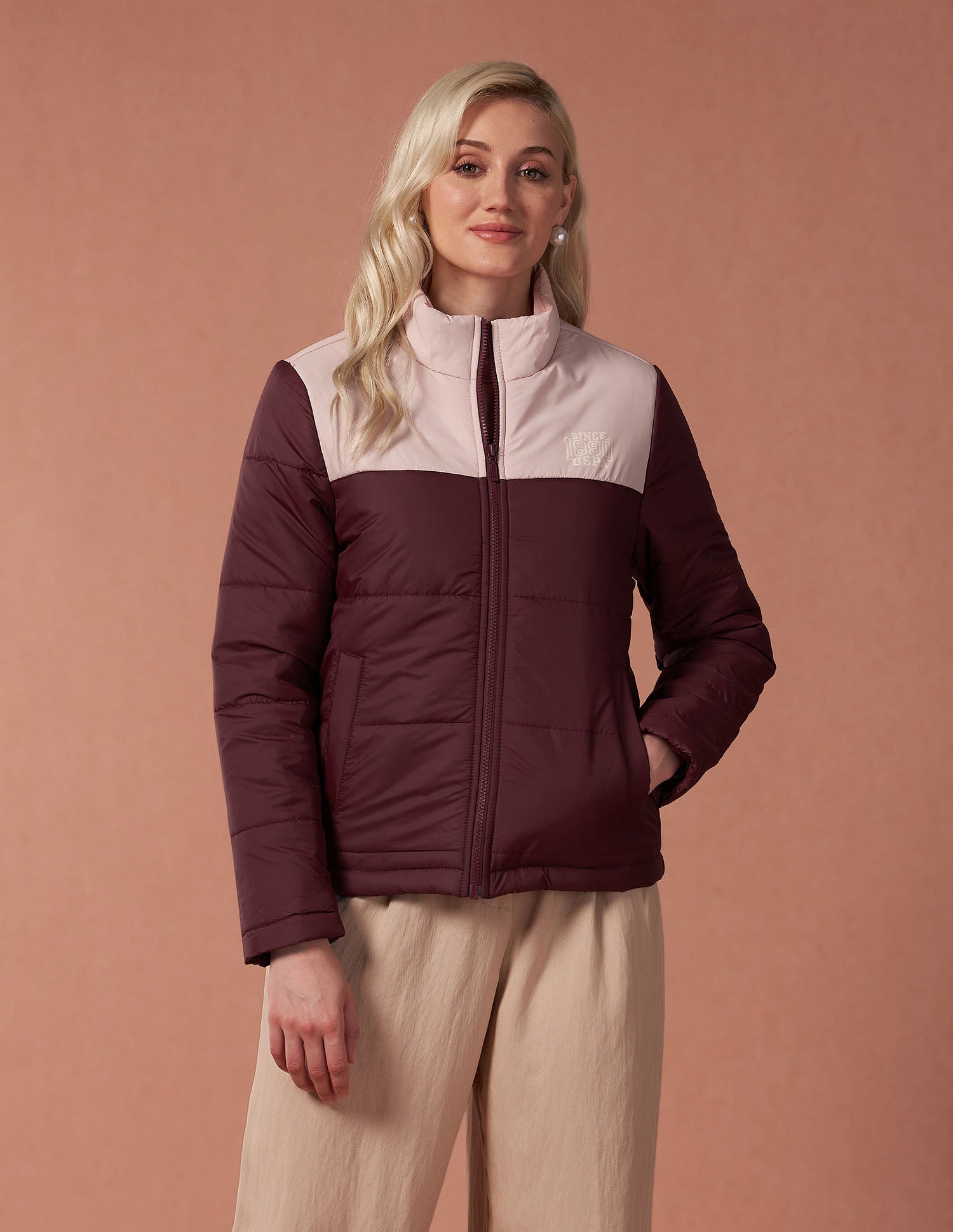 Color Blocked Puffer Jacket Multi - U.S. POLO ASSN. | Large