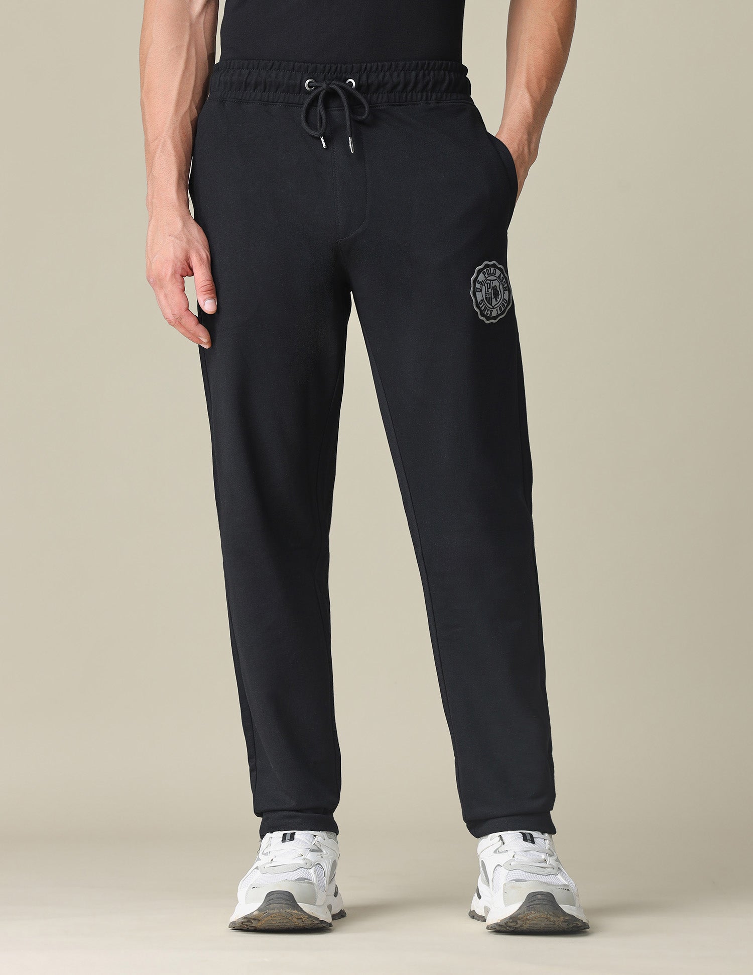 Mid Rise Solid Track Pants Black - U.S. POLO ASSN. | Large