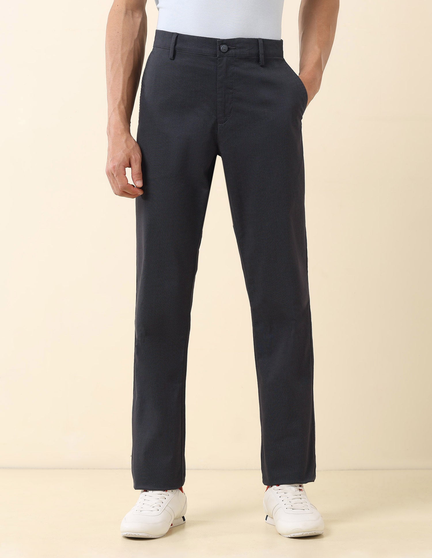 Solid Riley Straight Fit Trousers Charcoal - U.S. POLO ASSN. | Large