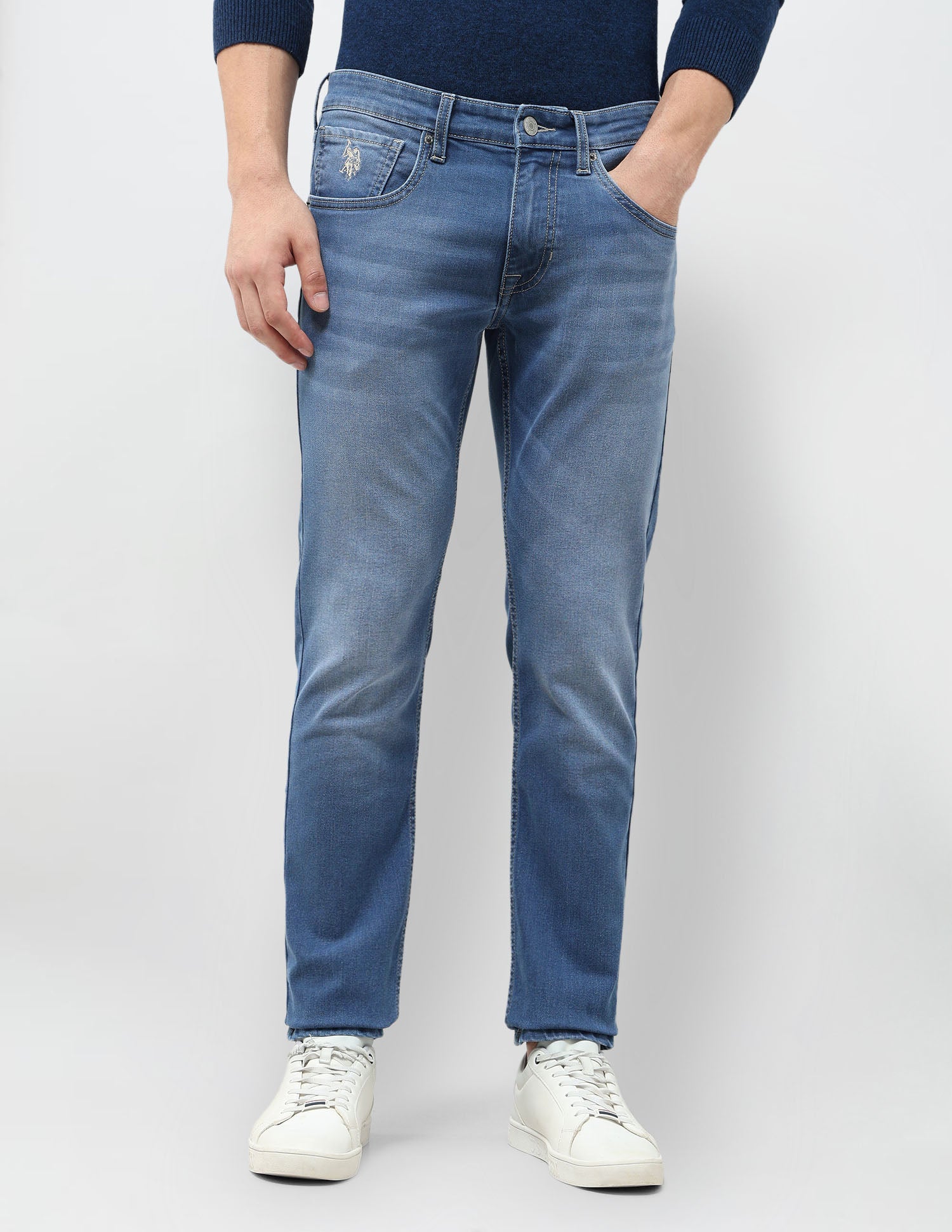 Brandon Slim Tapered Fit Blue Jeans Indigo - U.S. POLO ASSN. | Large