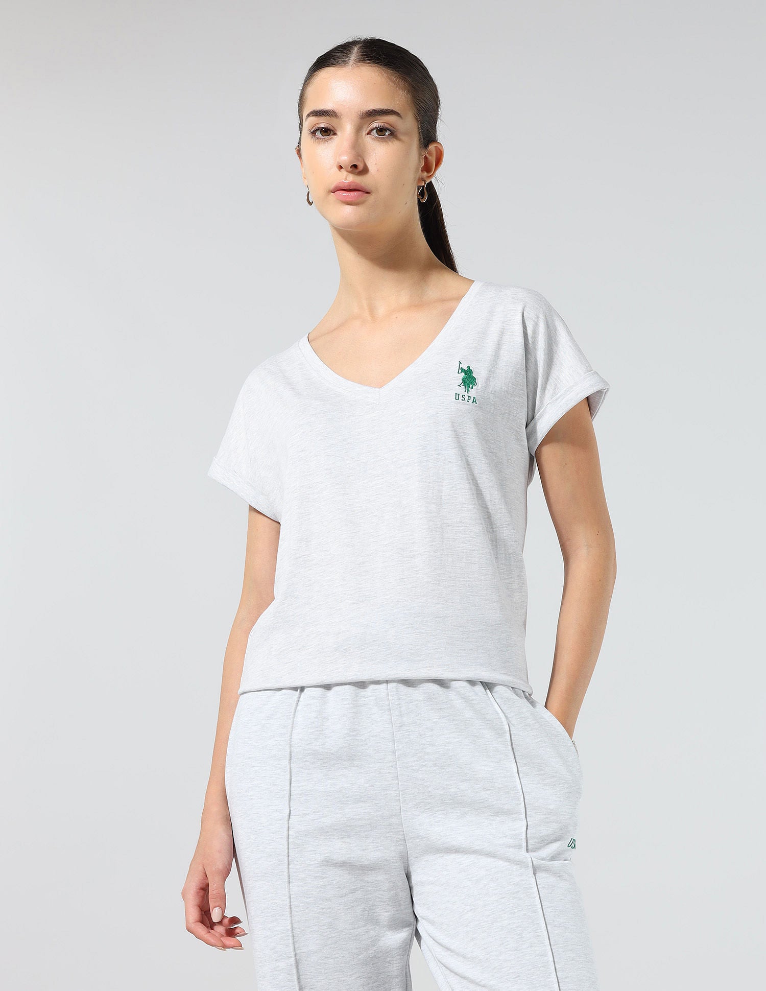 Regular Fit Solid Lounge T-Shirt Light Grey - U.S. POLO ASSN. | Large