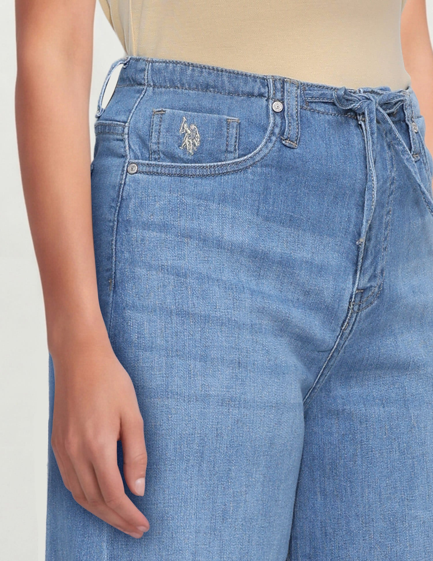 High Rise Wide Leg Fit Jeans Blue - U.S. Polo Assn. India | Large