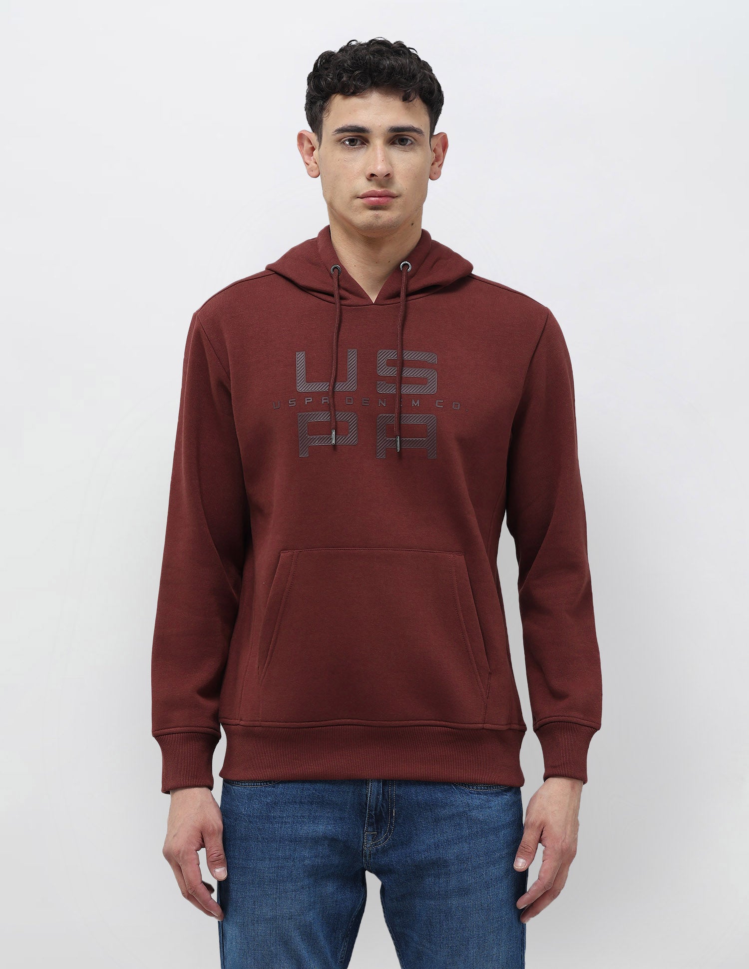 Brand Embossed Regular Fit Sweatshirt Stone - U.S. POLO ASSN. | Large