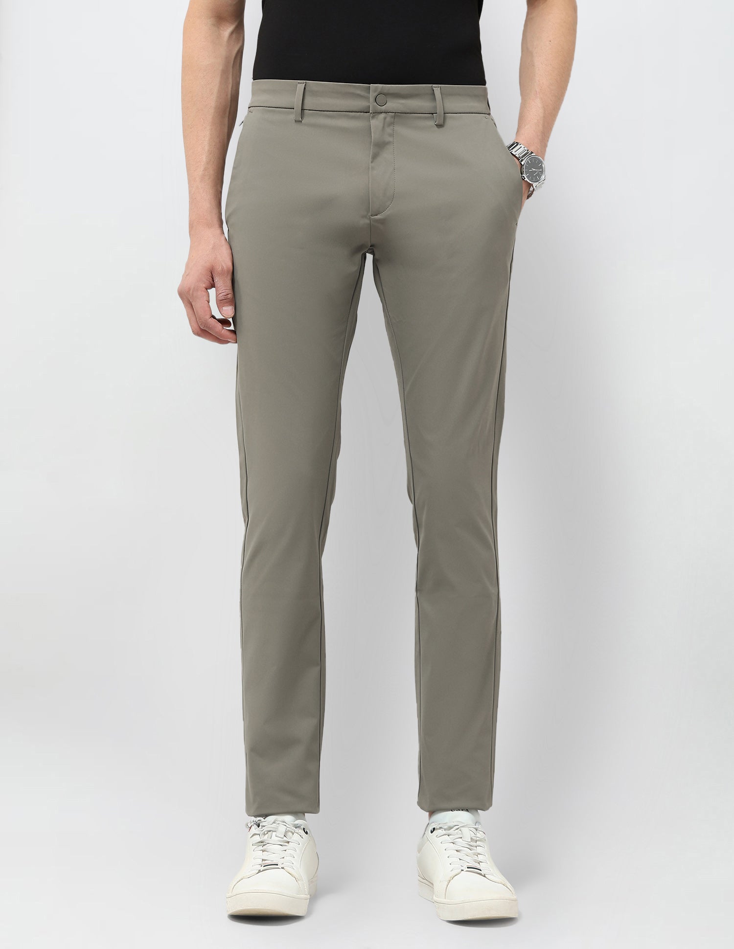 Austin Slim Fit Satin Trousers Sage - U.S. POLO ASSN. | Large