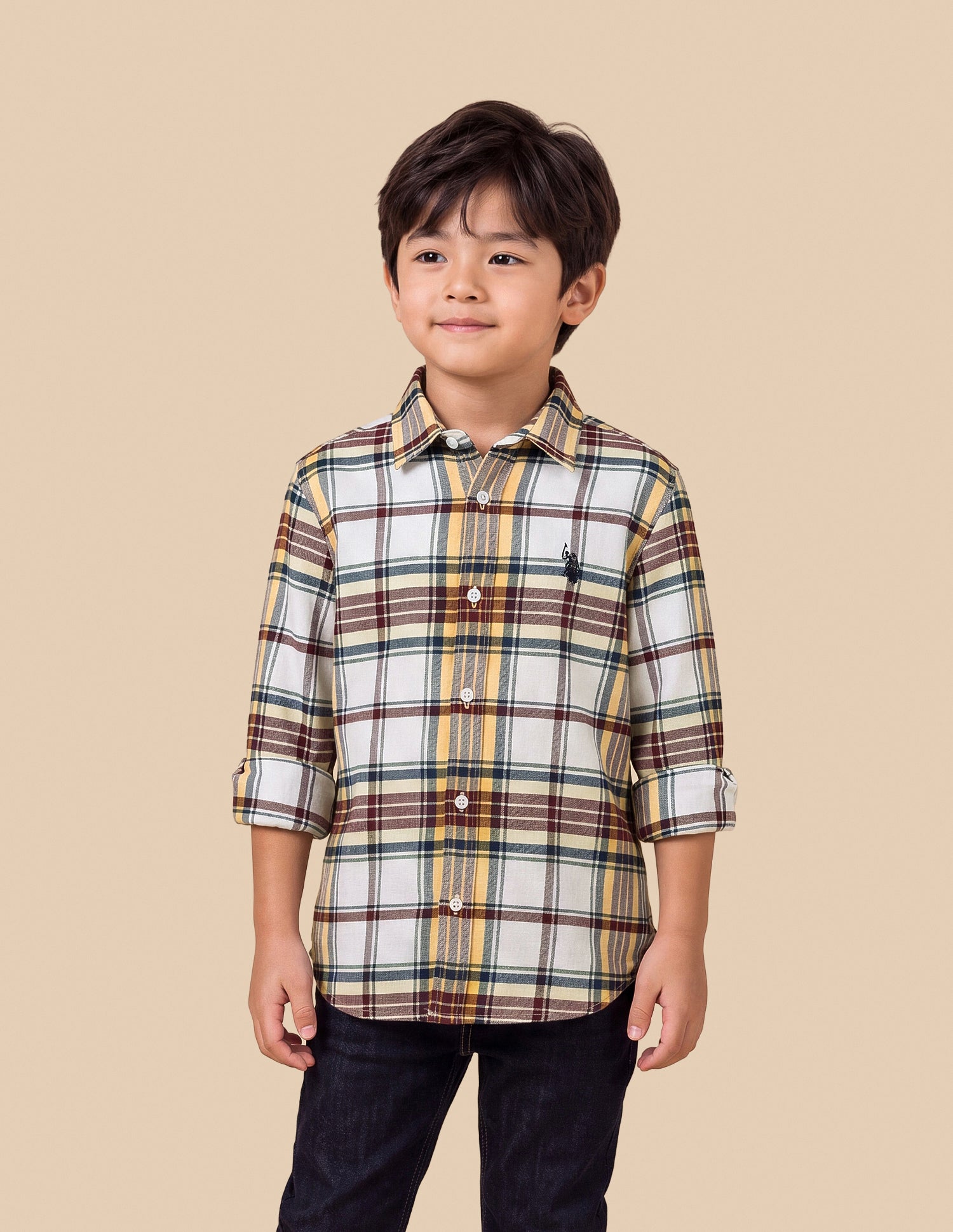Plaid Checked Twill Shirt Yellow - U.S. Polo Assn. India | Large