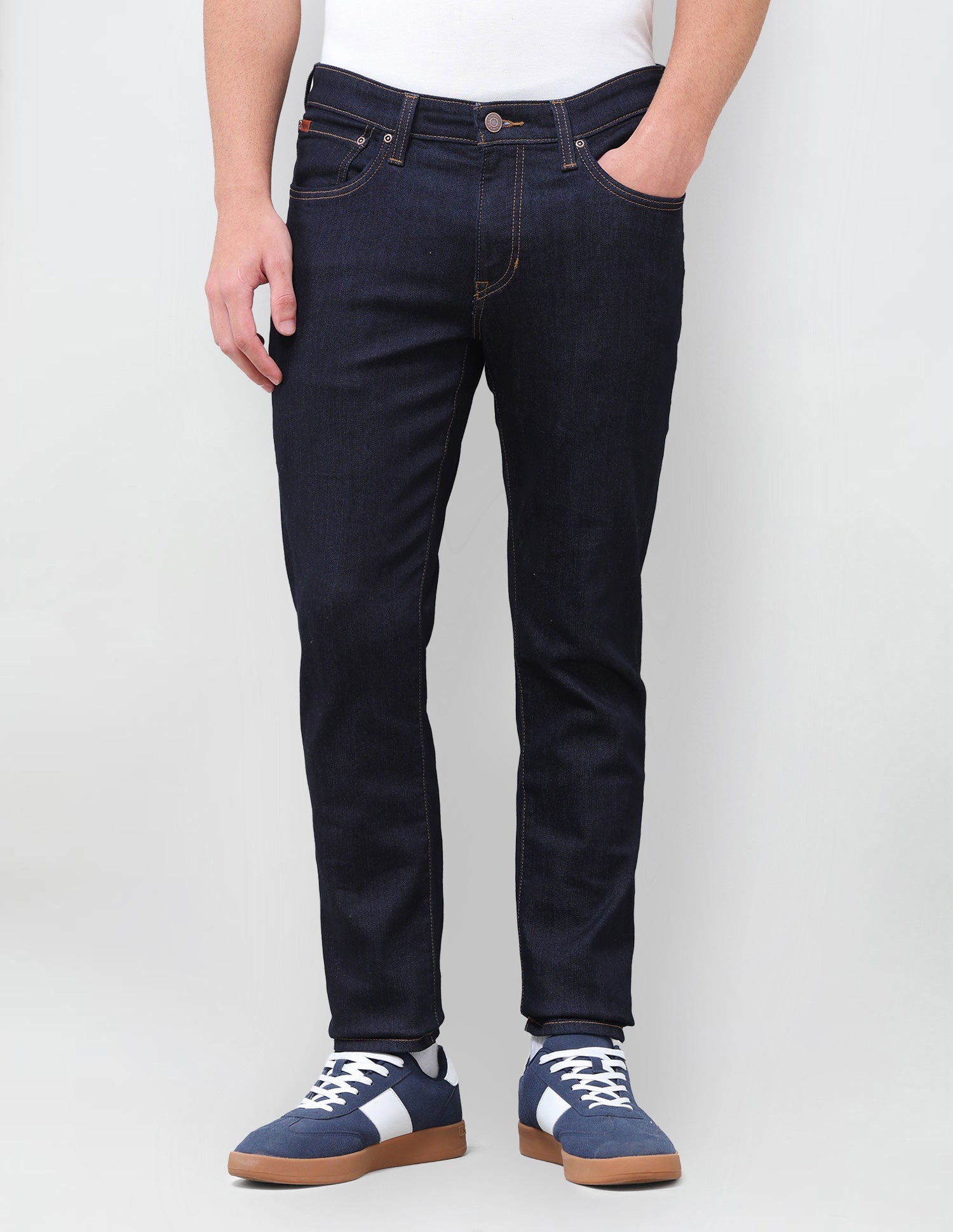Brandon Slim Tapered Fit Blue Jeans Dark Blue - U.S. Polo Assn. India | Large