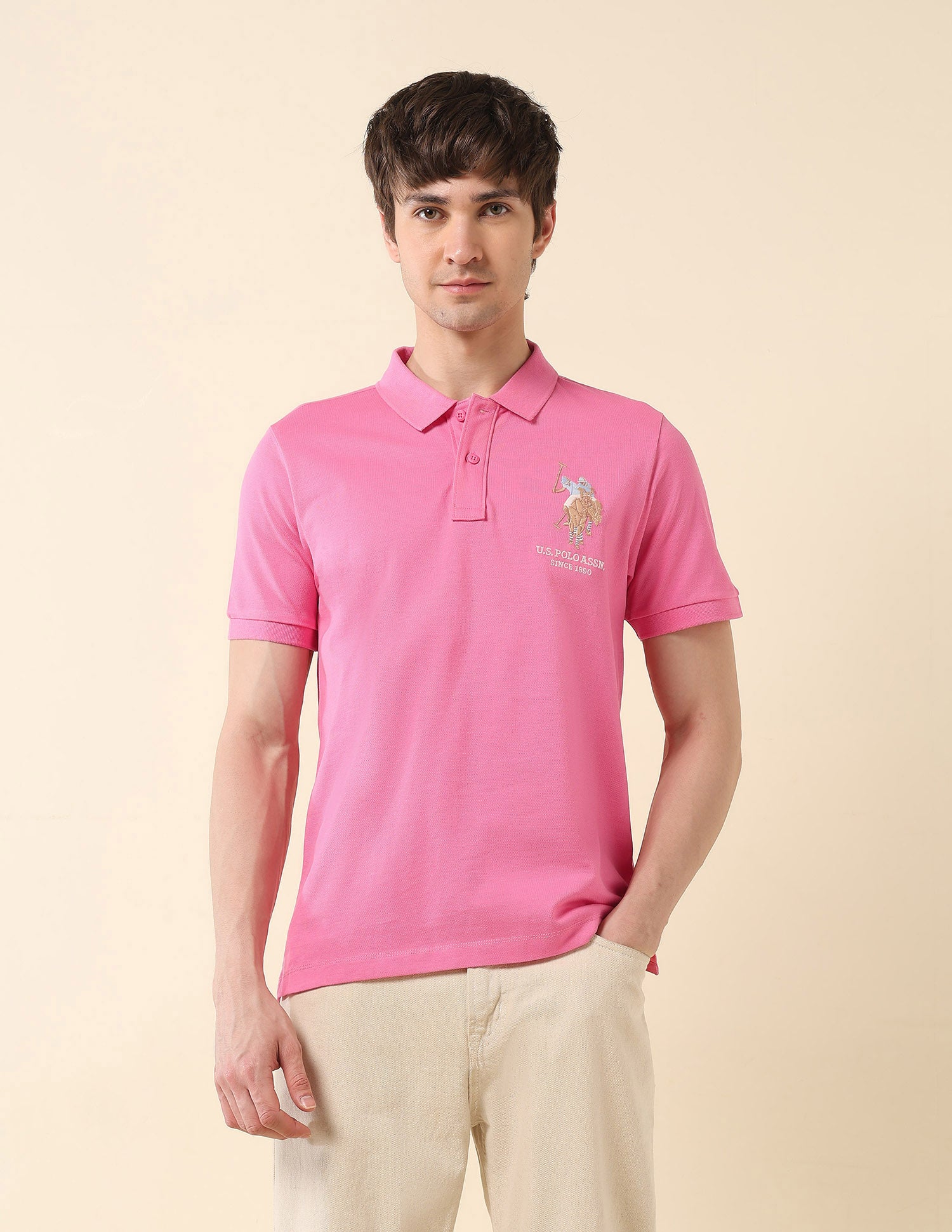Solid Summer Splash Polo Shirt Pink - U.S. POLO ASSN. | Large