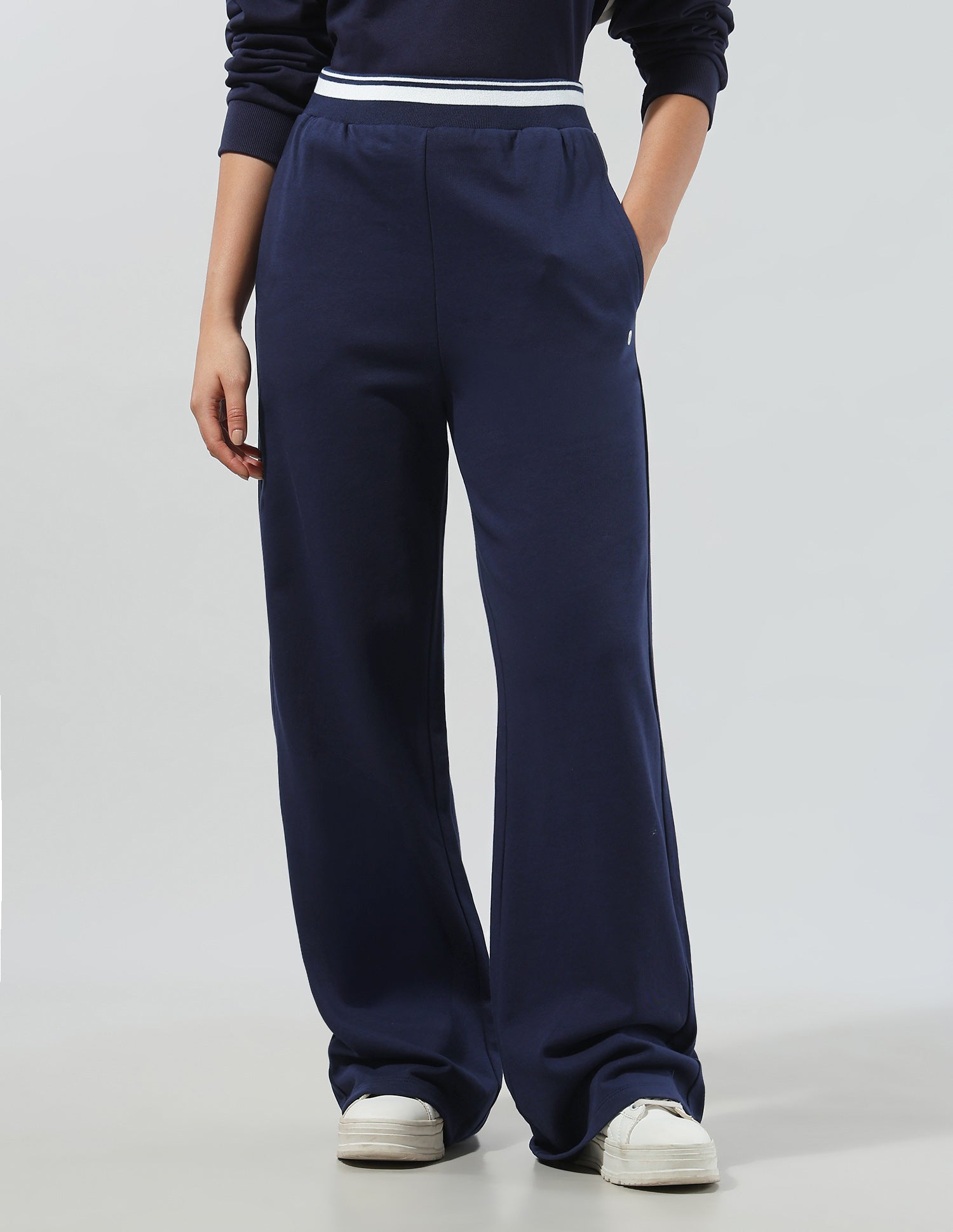 High Rise Wide Leg Fit Sweatpants Navy - U.S. Polo Assn. India | Large