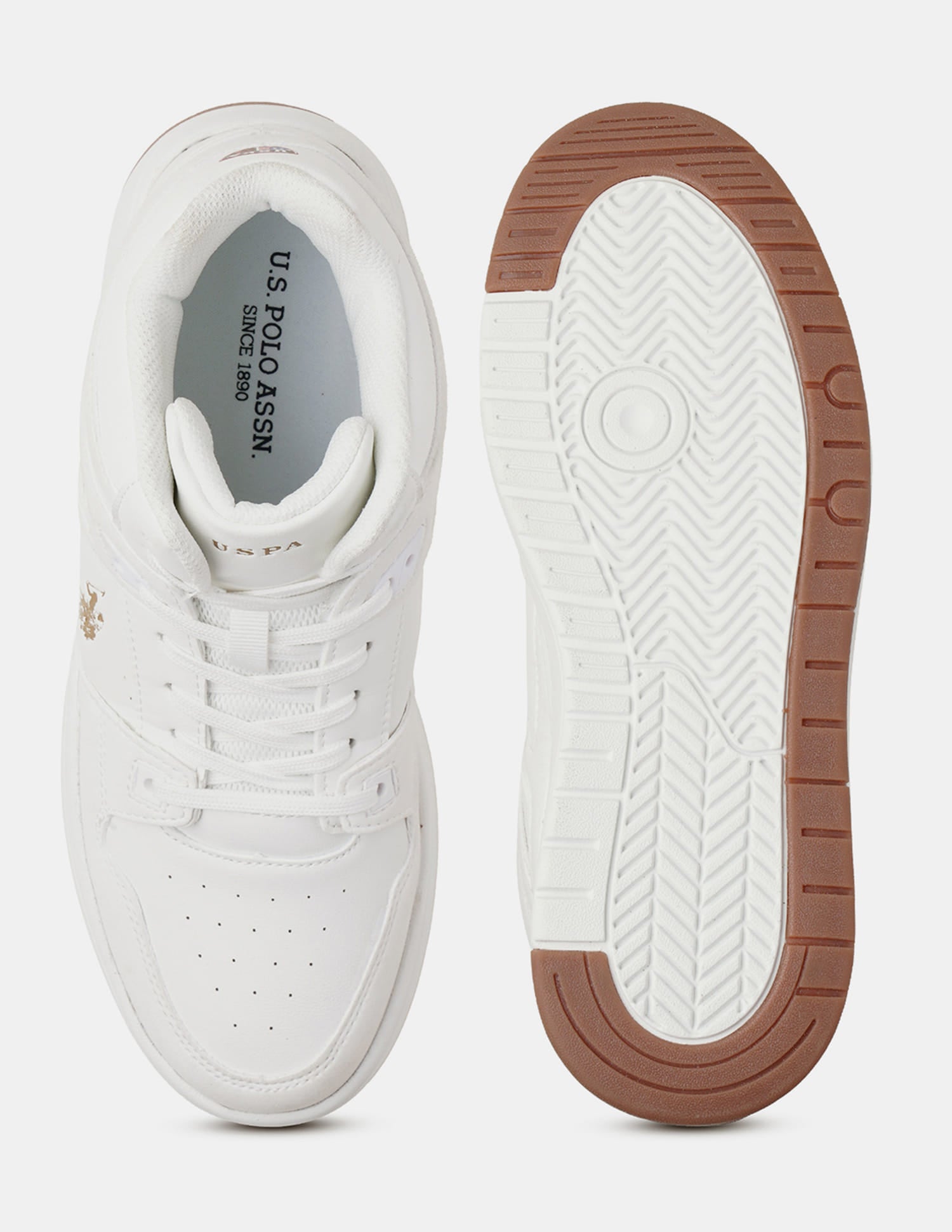 Colour Blocked Mid Top Bruce 2.0 Sneakers Off White - U.S. Polo Assn. India | Large