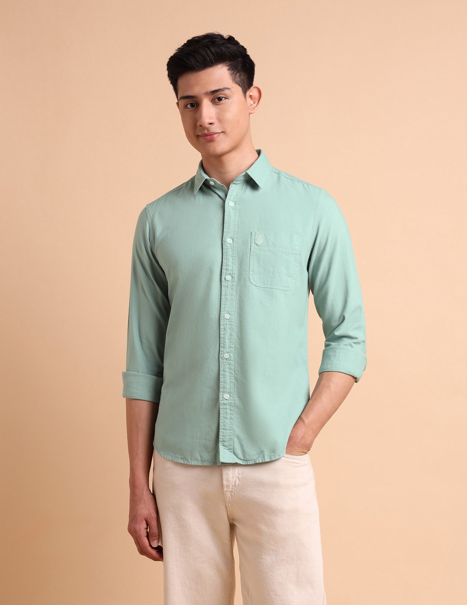 Garment Dyed Oxford Shirt Mint - U.S. POLO ASSN. | Large