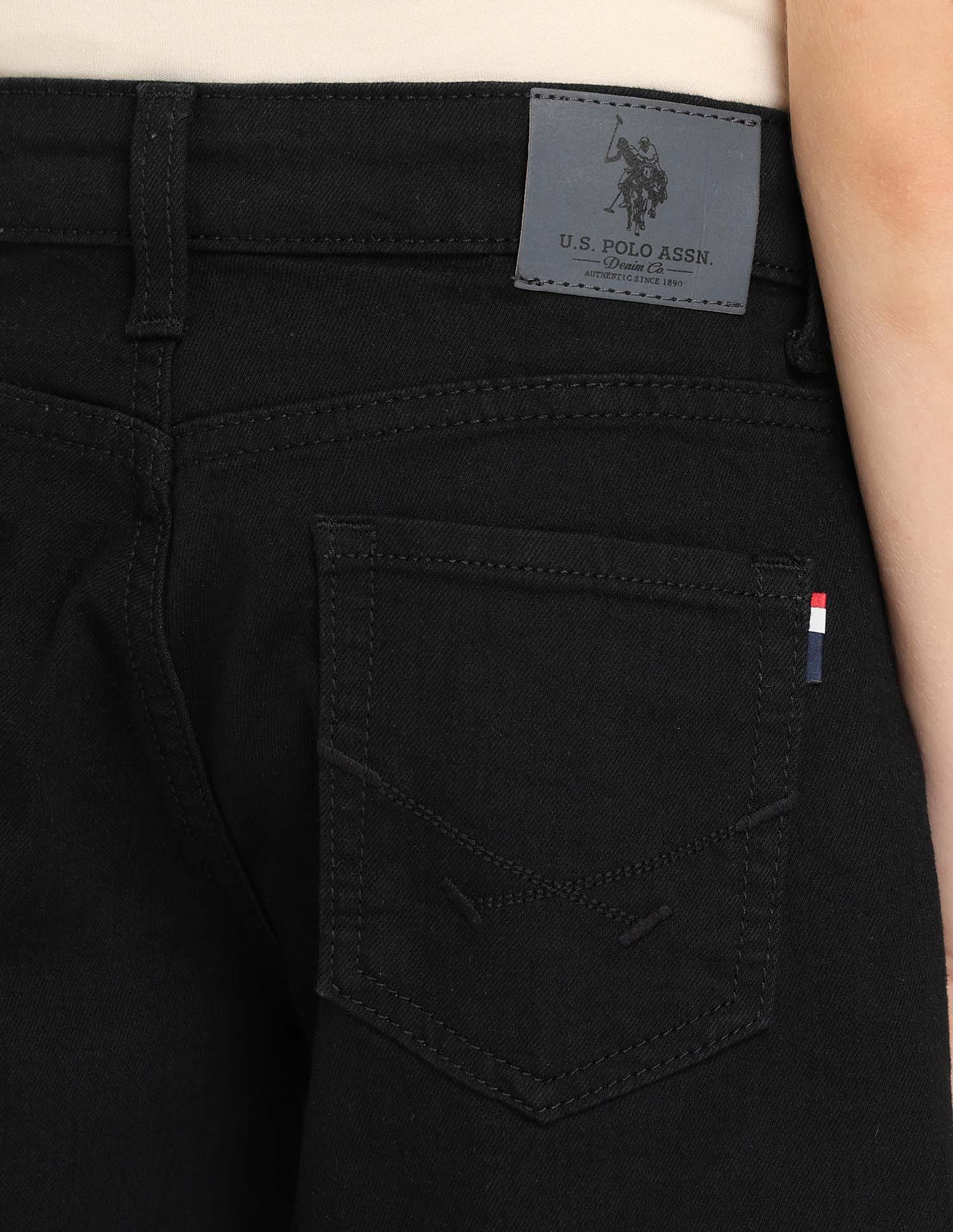 Boys Regular Fit Denim Shorts Black - U.S. POLO ASSN. | Large