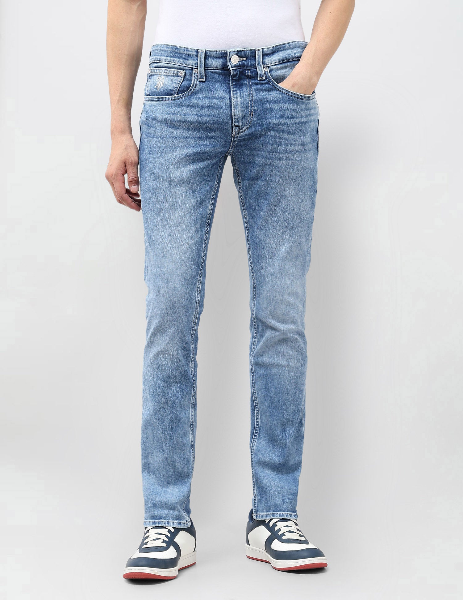 Regallo Skinny Fit Blue Jeans Light Blue - U.S. POLO ASSN. | Large