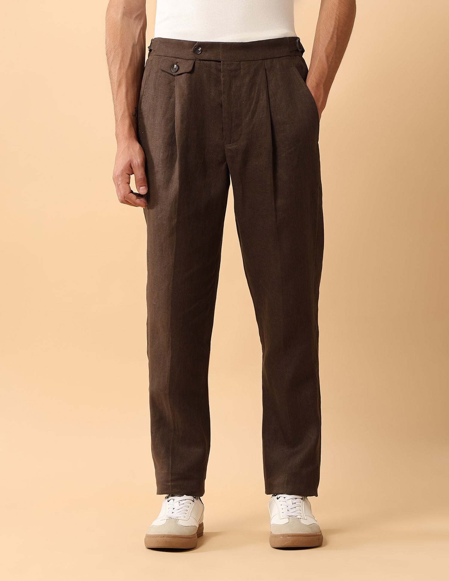 Pacho X High Rise Riley Straight Fit Trouser Coffee - U.S. Polo Assn. India | Large