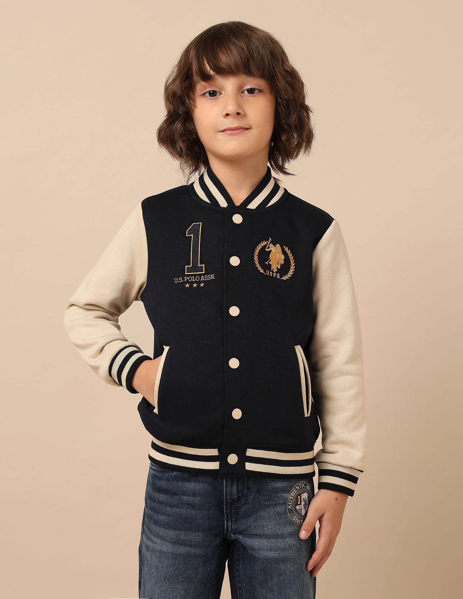 Boys Brand Embroidered Regular Fit Sweatshirt Navy - U.S. POLO ASSN. | Large