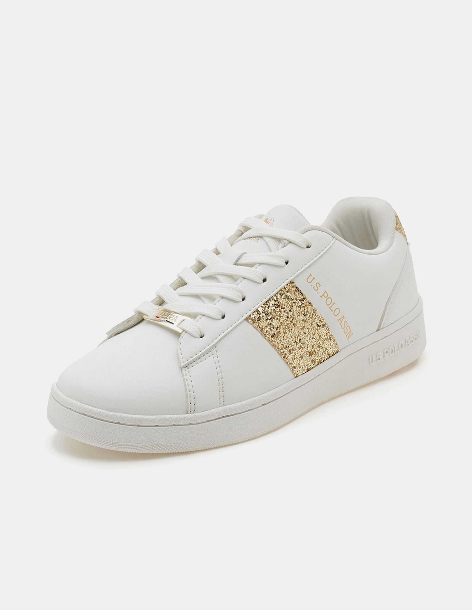 Women Glitter Kate 3.0 Sneakers Off White - U.S. POLO ASSN. | Large