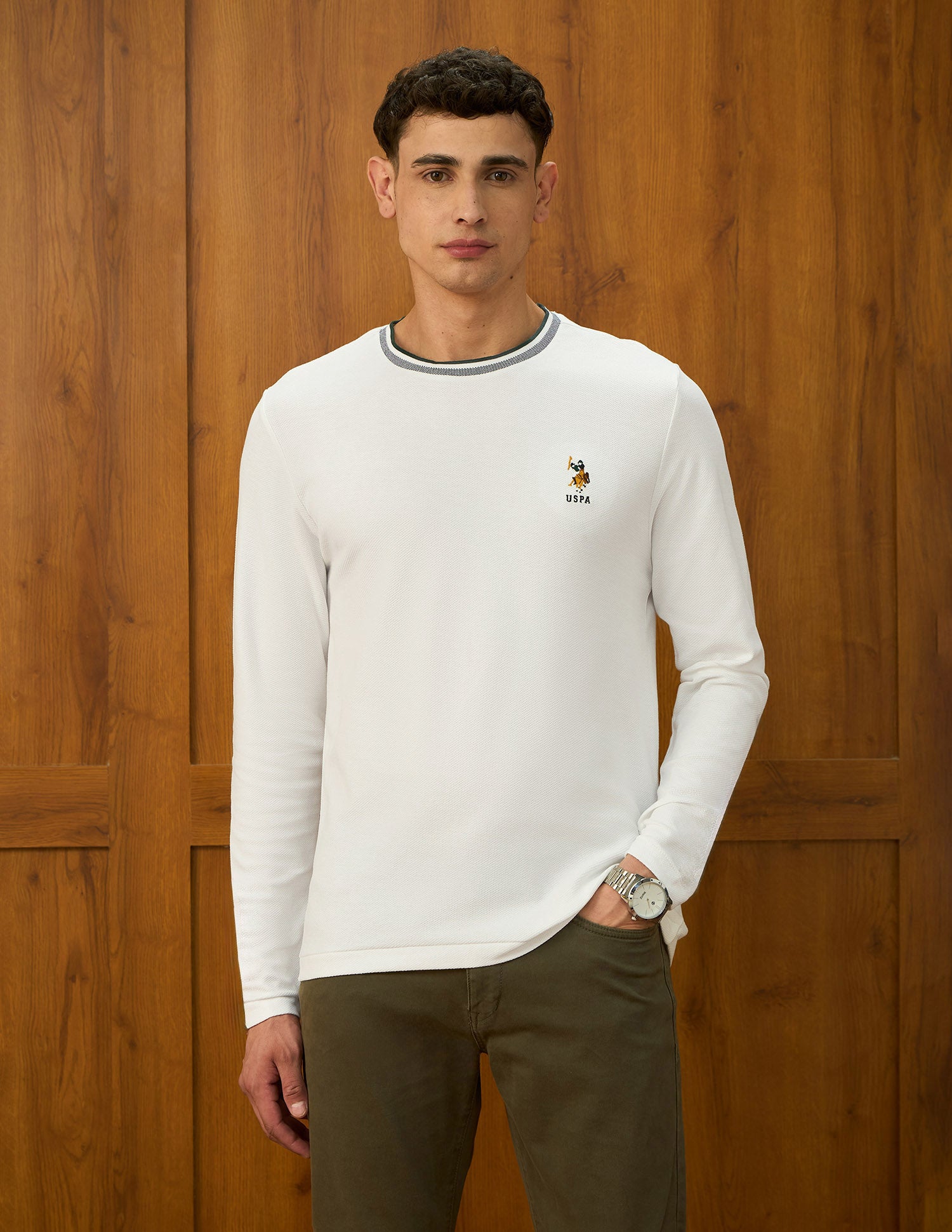 Solid Varsity Theatre T-Shirt Off White - U.S. POLO ASSN. | Large