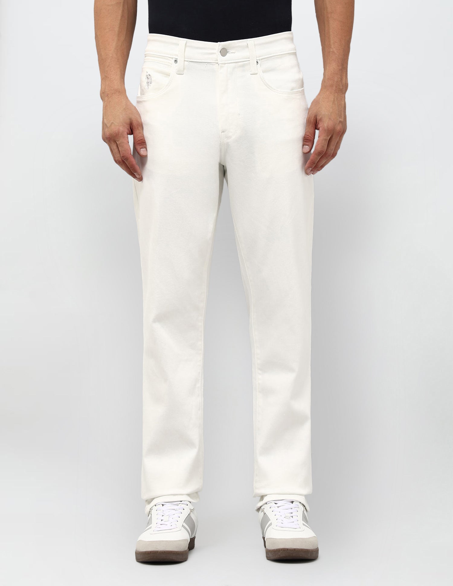 Harold Slim Straight Fit White Jeans White - U.S. POLO ASSN. | Large