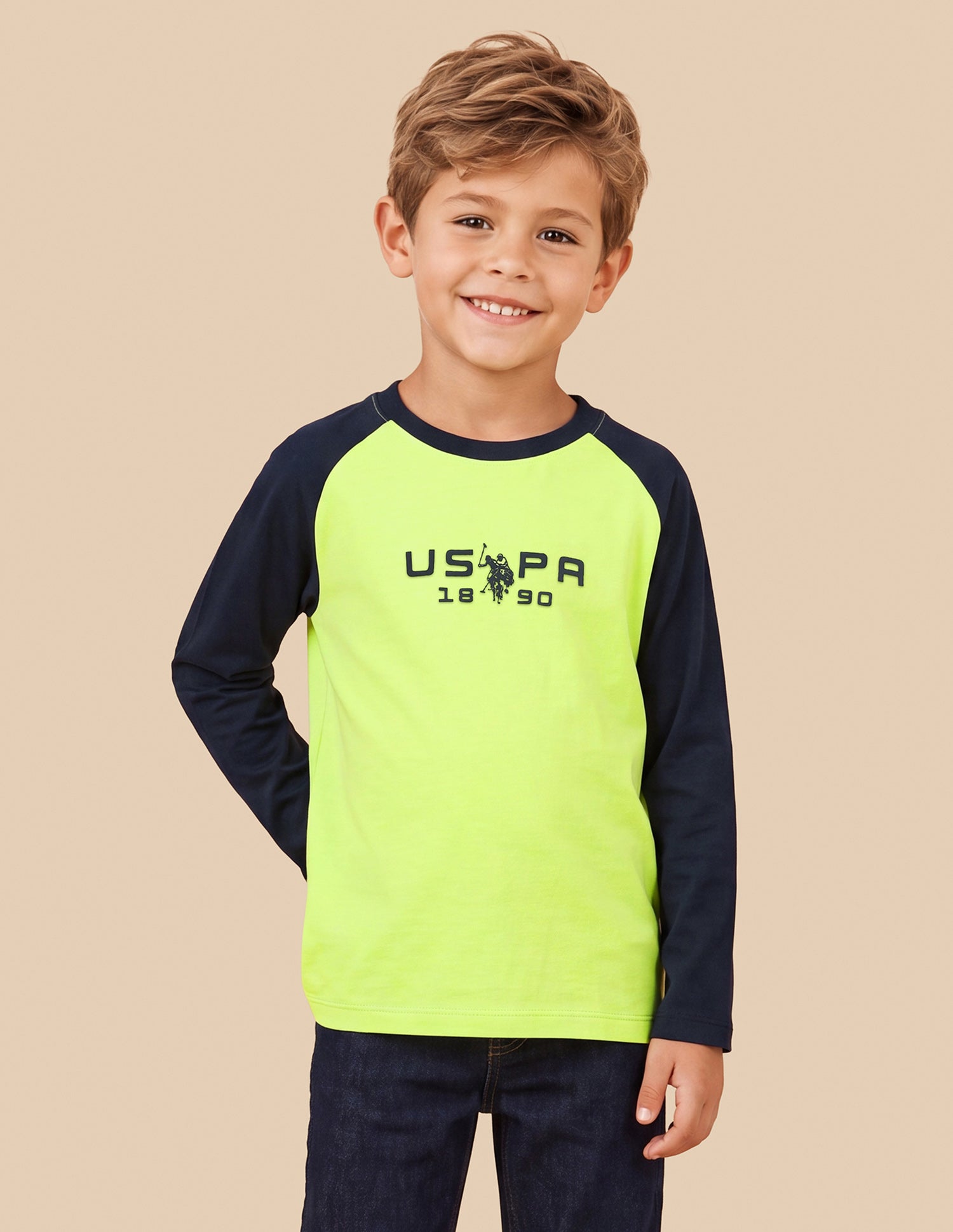 Colour Blocked Regular Fit T-Shirt Green - U.S. Polo Assn. India | Large