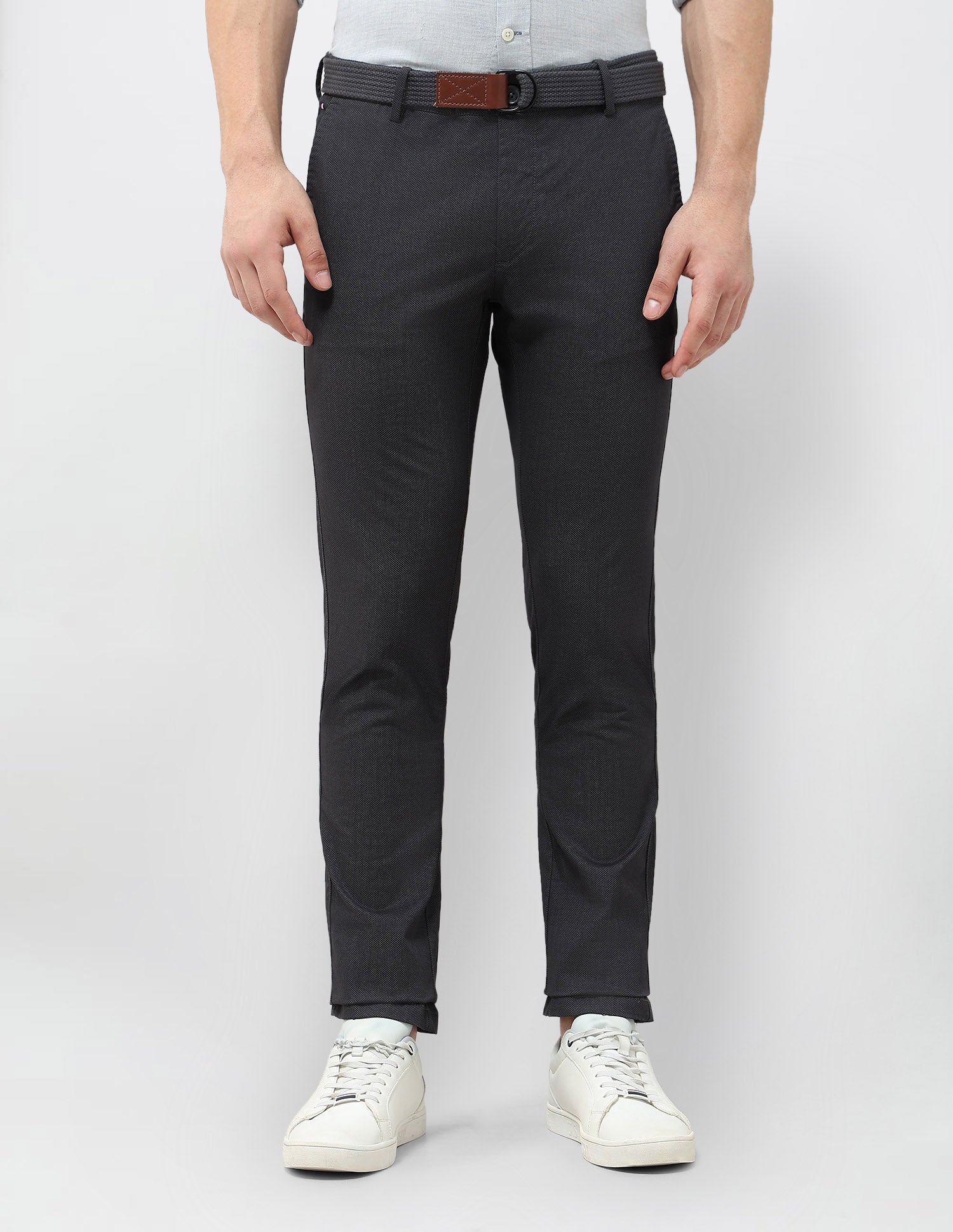 Denver Slim Fit Satin Trousers Charcoal - U.S. POLO ASSN. | Large