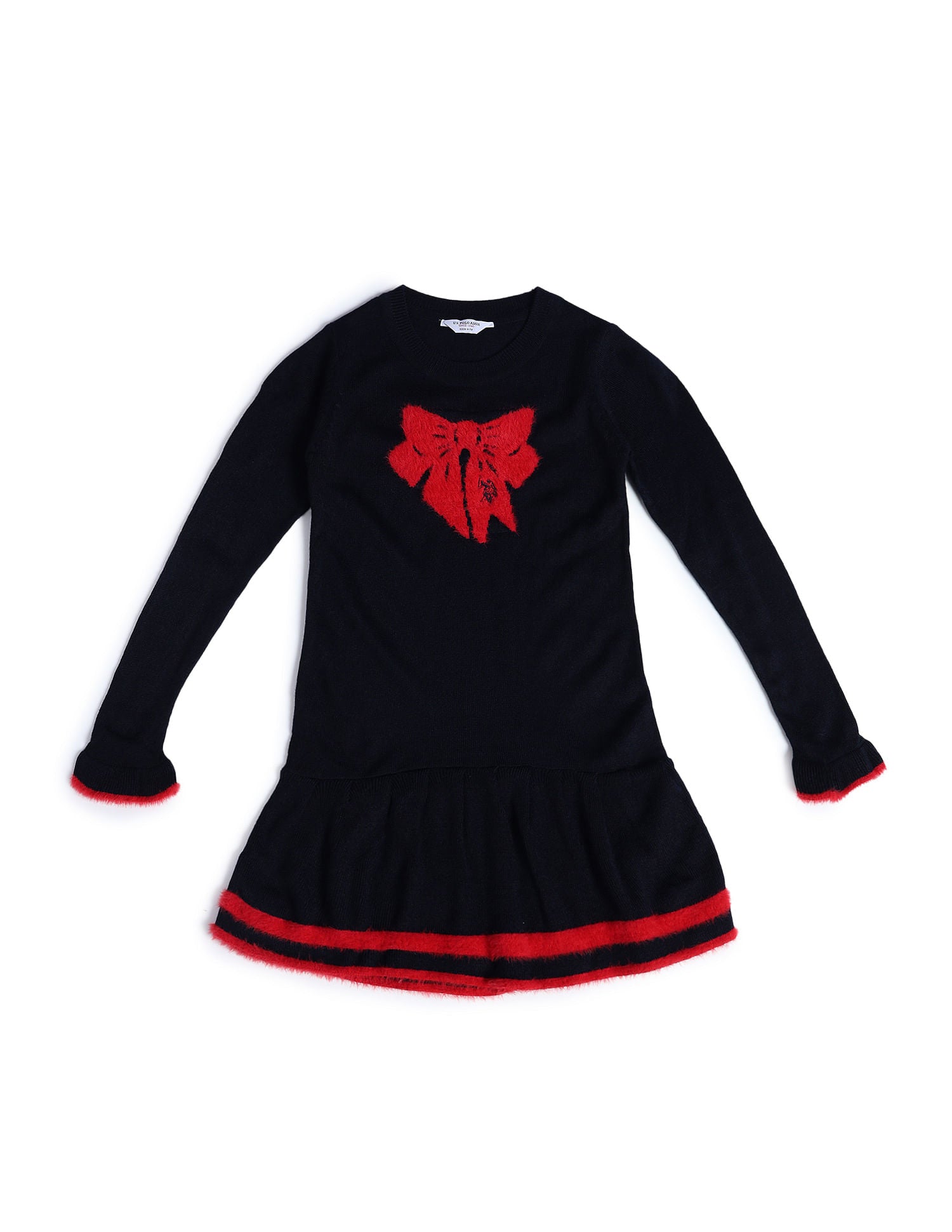 Girls Applique Fit & Flare Dress Navy - U.S. POLO ASSN. | Large