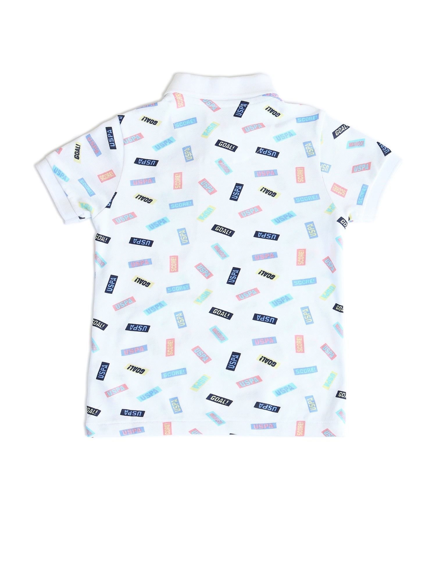 Boys Brand Printed Regular Fit Polo Shirts White - U.S. POLO ASSN. | Large