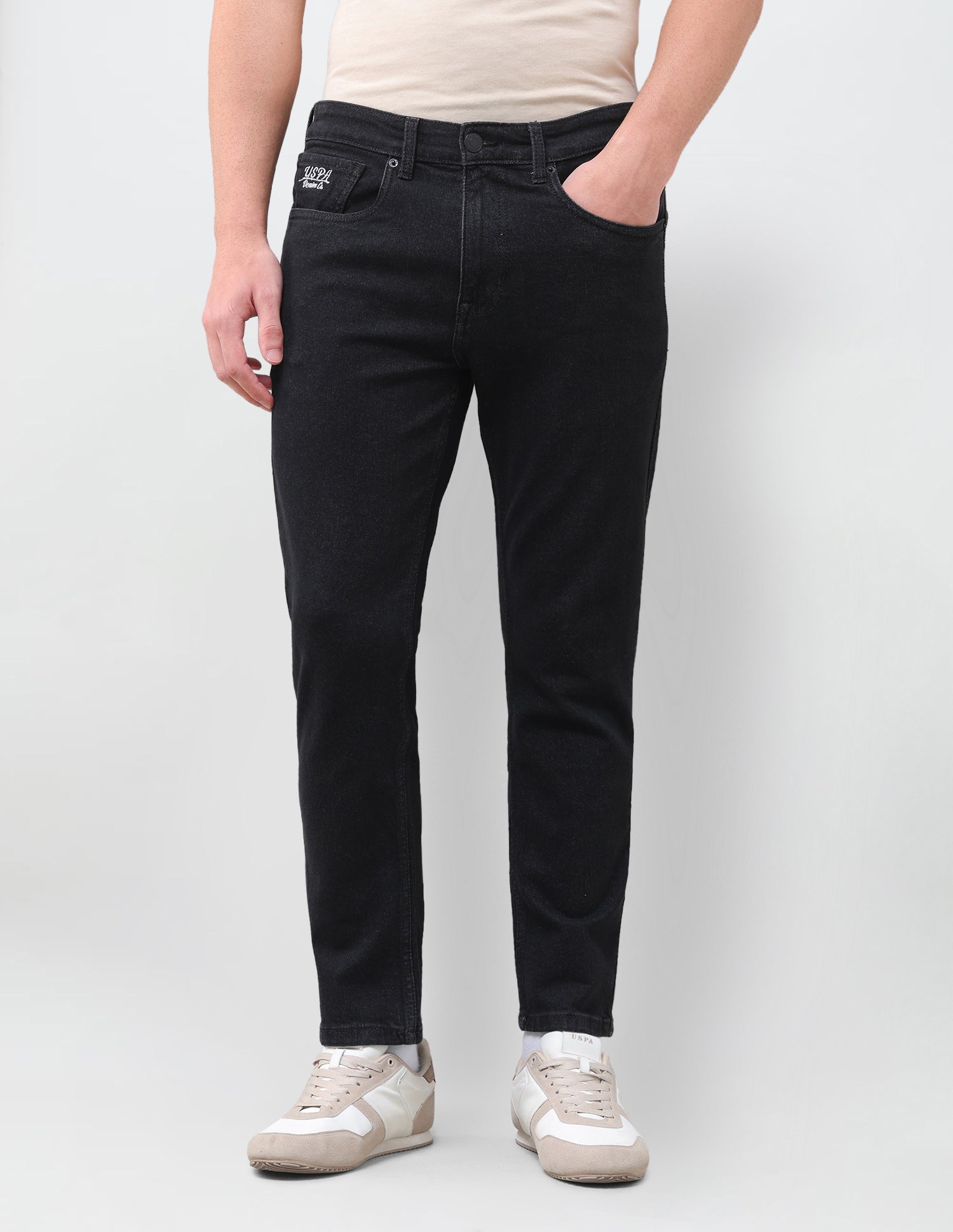 Cole Comfort Cropped Fit Black Jeans Black - U.S. Polo Assn. India | Large