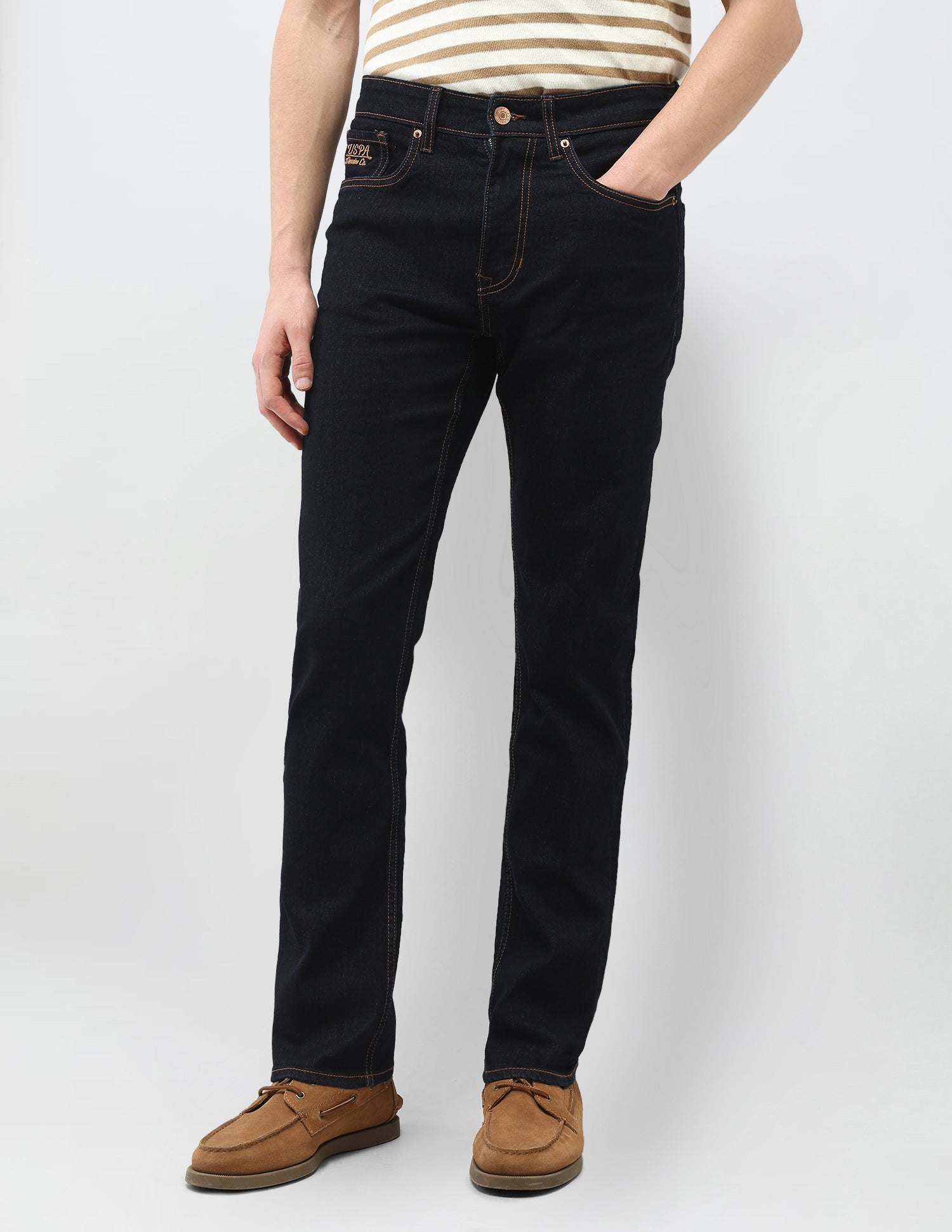 Mid Rise Harold Slim Straight Fit Jeans Dark Indigo - U.S. Polo Assn. India | Large