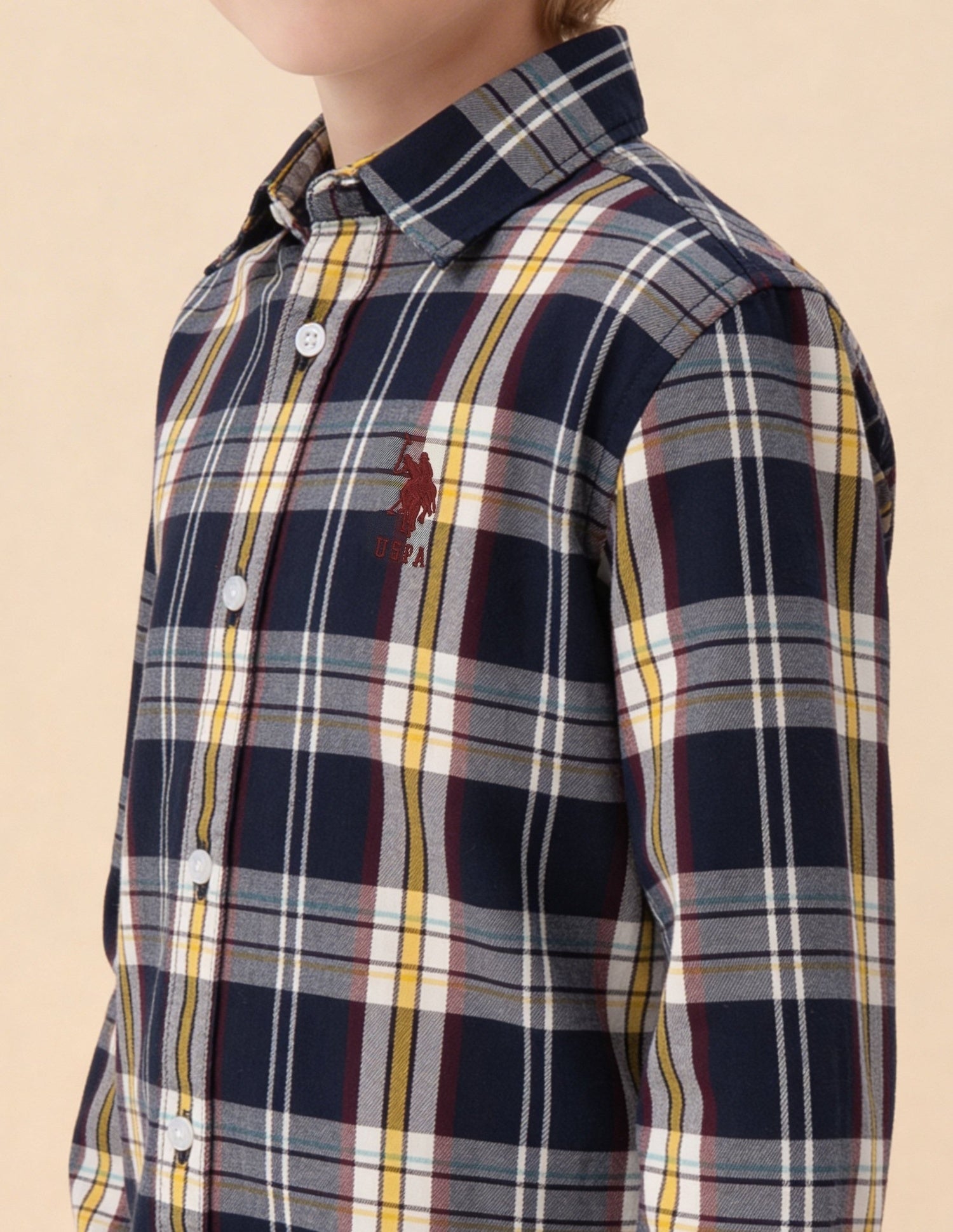 Plaid Checked Regular Fit Shirt Navy - U.S. Polo Assn. India | Large