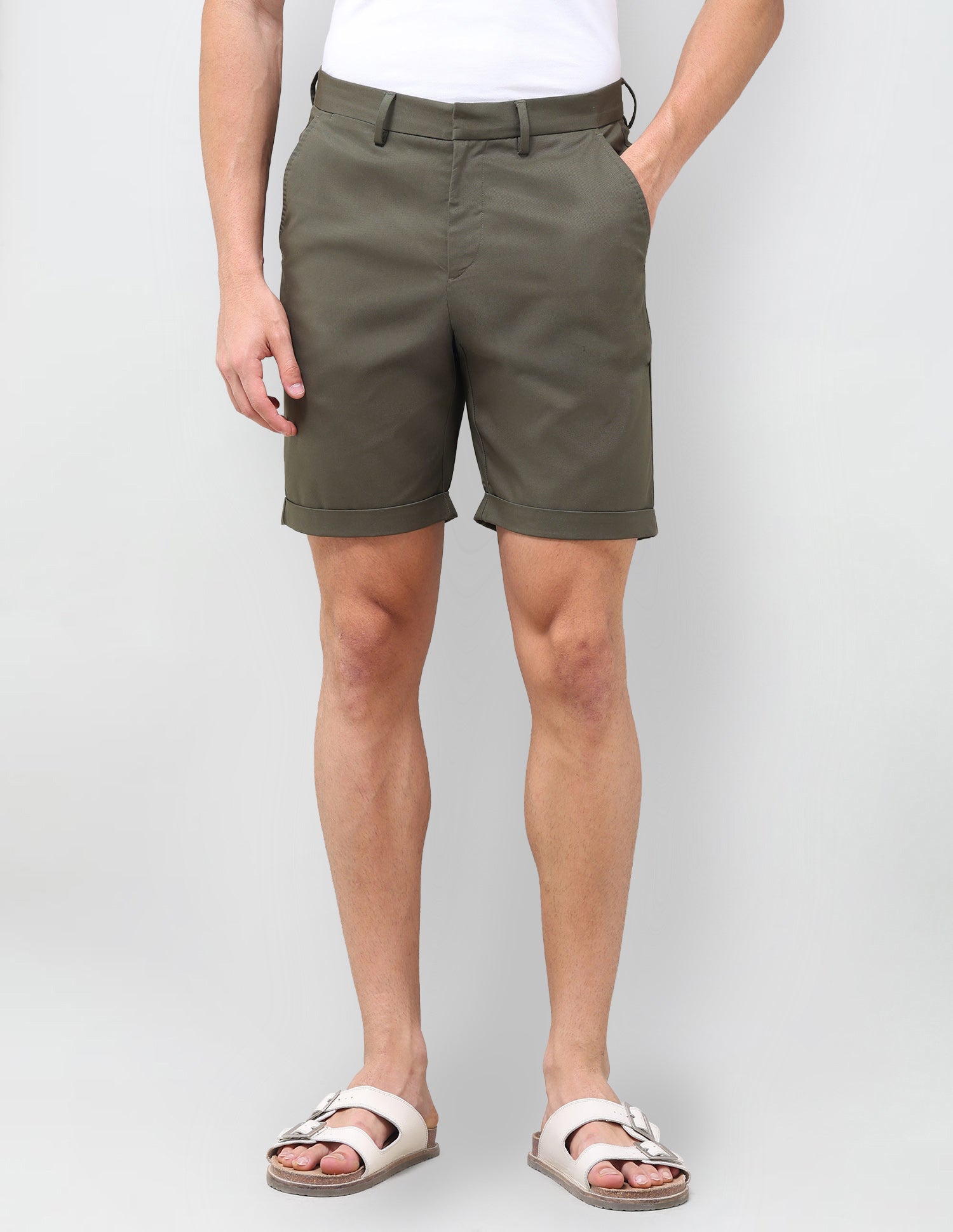 Slim Fit Twill Chino Shorts Olive - U.S. Polo Assn. India | Large