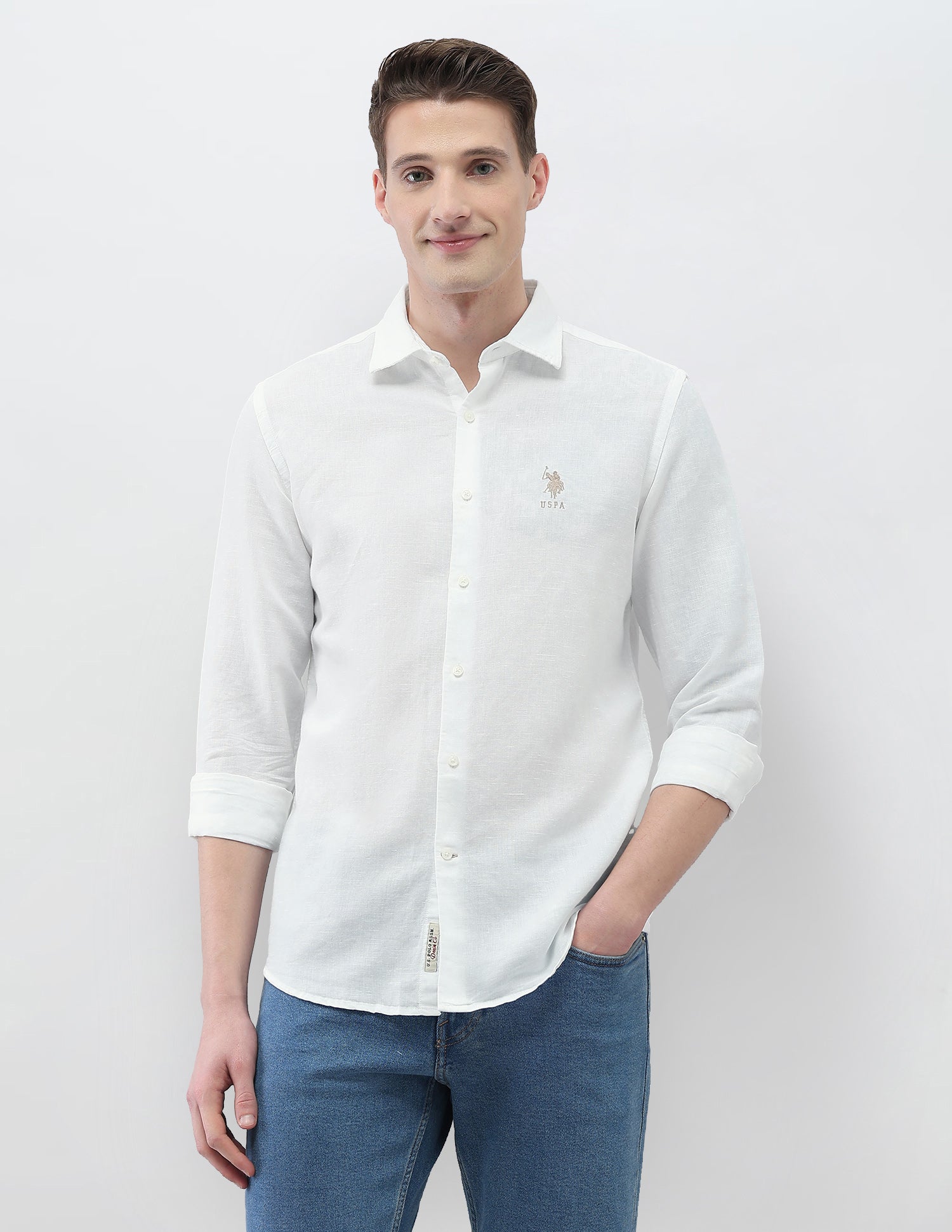 Solid Motel On The Coast Shirt White - U.S. Polo Assn. India | Large