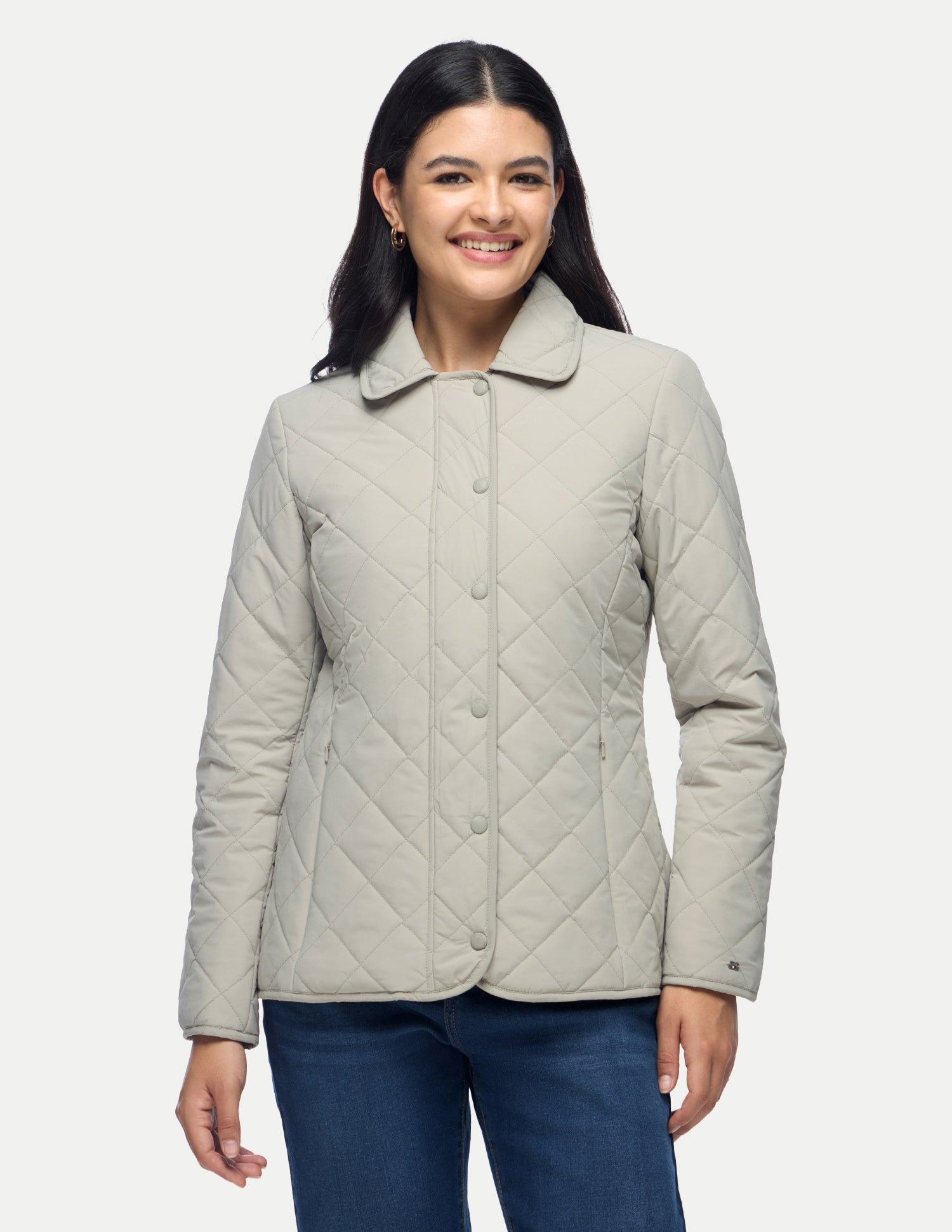 Solid Regular Fit Quilted Jacket Grey - U.S. Polo Assn. India | Large